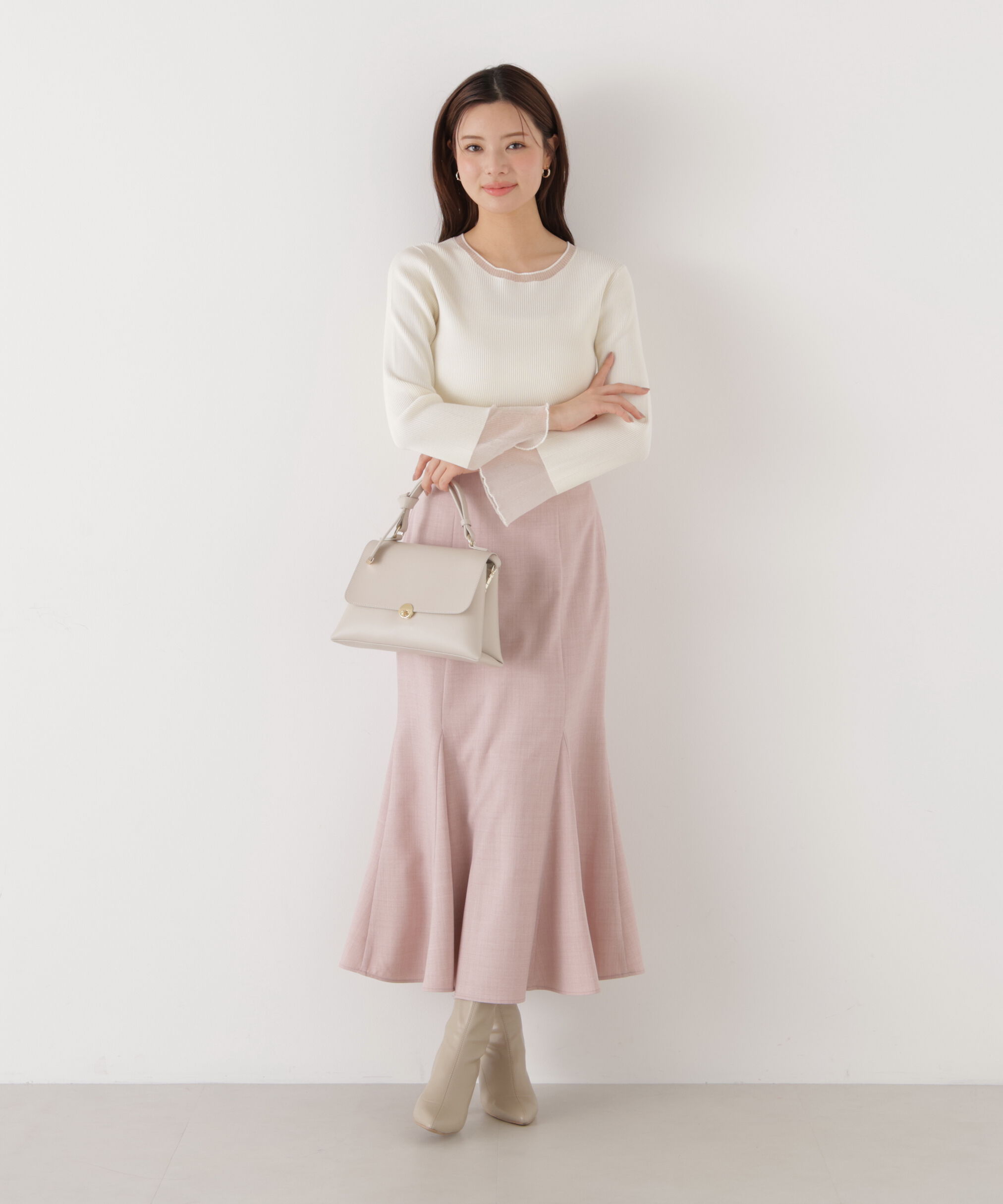 PROPORTION BODY DRESSING「部分シアーフレアスリーブニットトップス　26SS」|ニット・セーター|