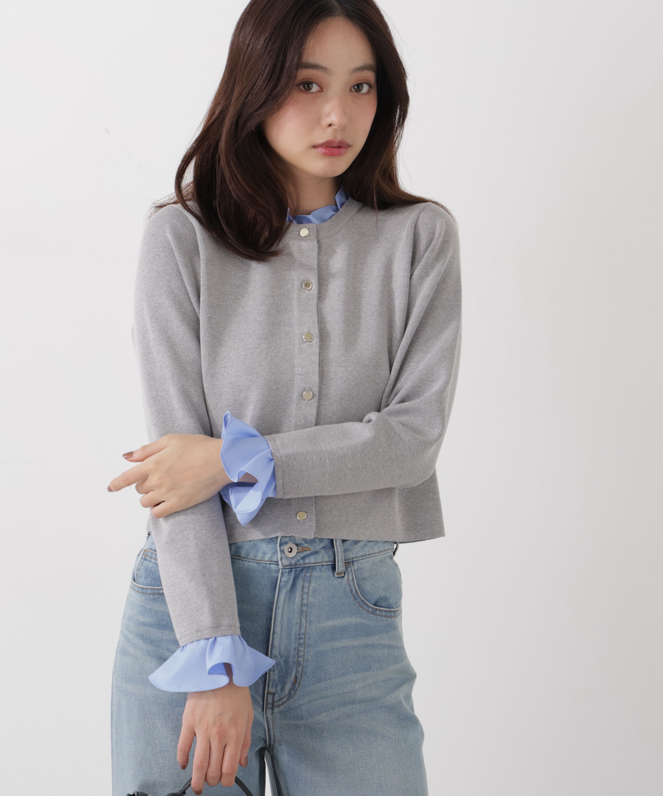 PROPORTION BODY DRESSING「フリルショートカーディガン　26SS」|カーディガン|