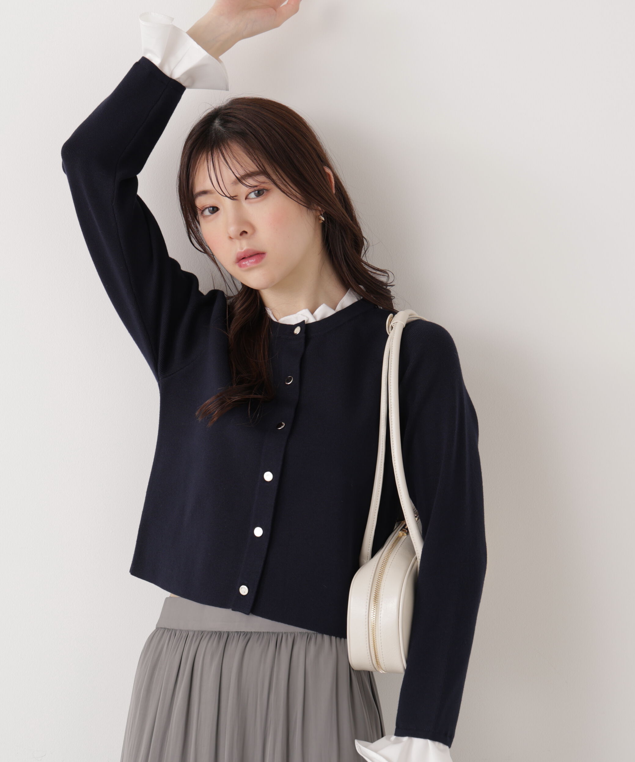 PROPORTION BODY DRESSING「フリルショートカーディガン　26SS」|カーディガン|