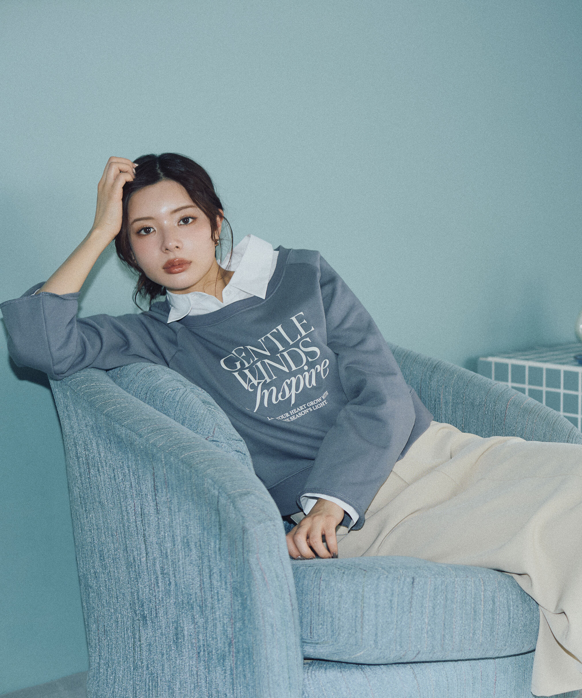 PROPORTION BODY DRESSING「＜ウォッシャブル＞〈a/mie〉ラグランロゴトップス　26SS」|Tシャツ・カットソー|