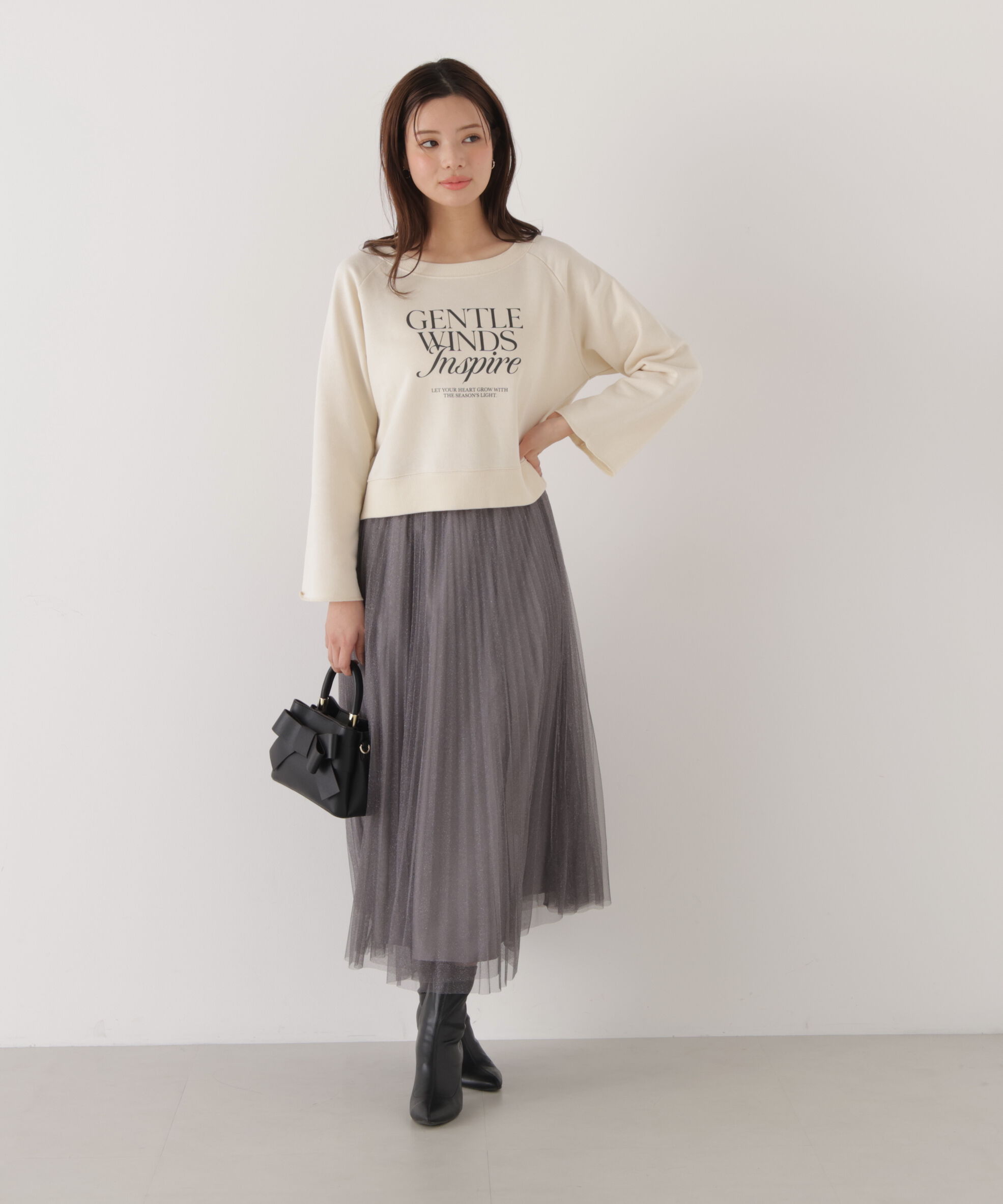PROPORTION BODY DRESSING「＜ウォッシャブル＞〈a/mie〉ラグランロゴトップス　26SS」|Tシャツ・カットソー|