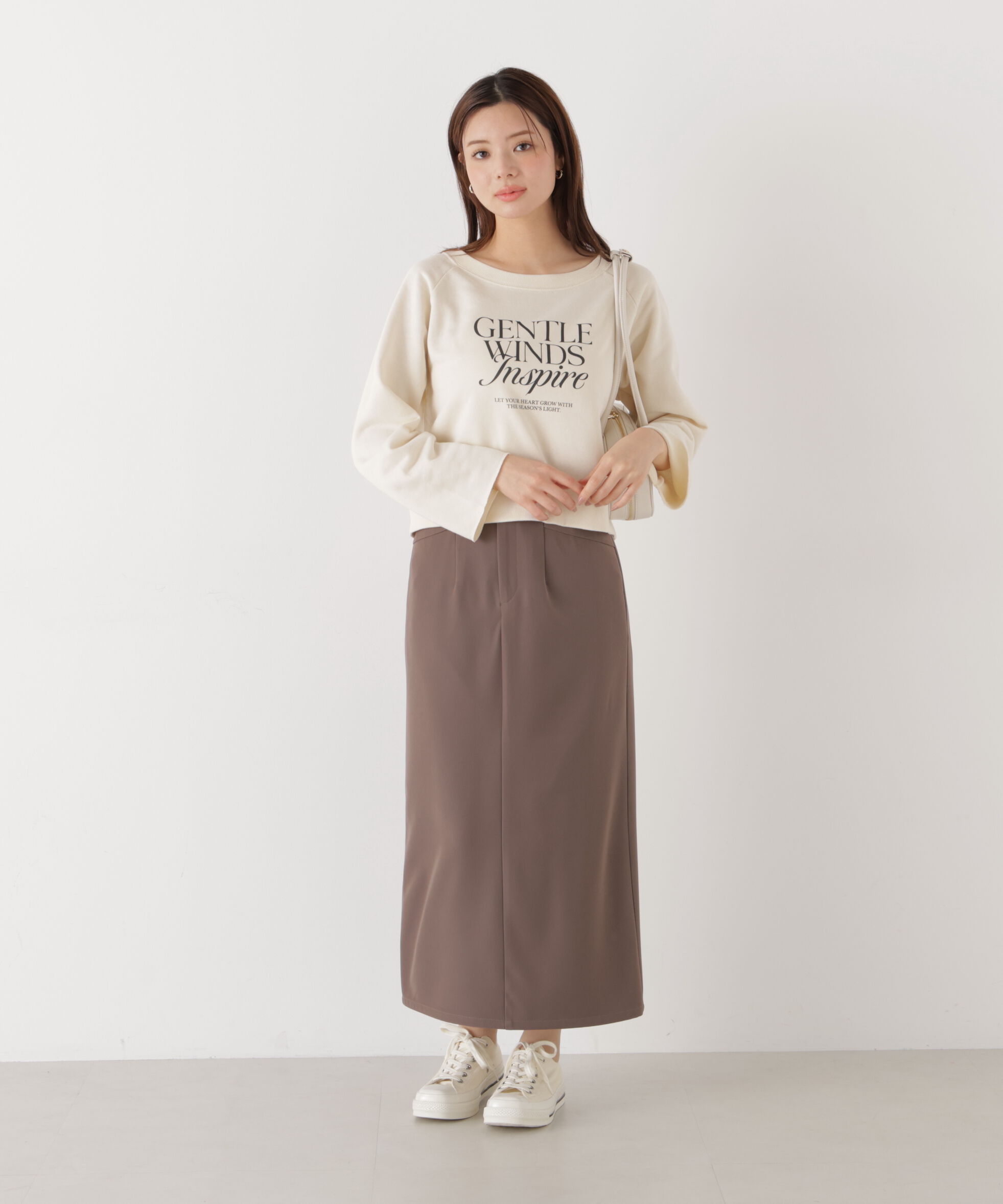 PROPORTION BODY DRESSING「＜ウォッシャブル＞〈a/mie〉ラグランロゴトップス　26SS」|Tシャツ・カットソー|