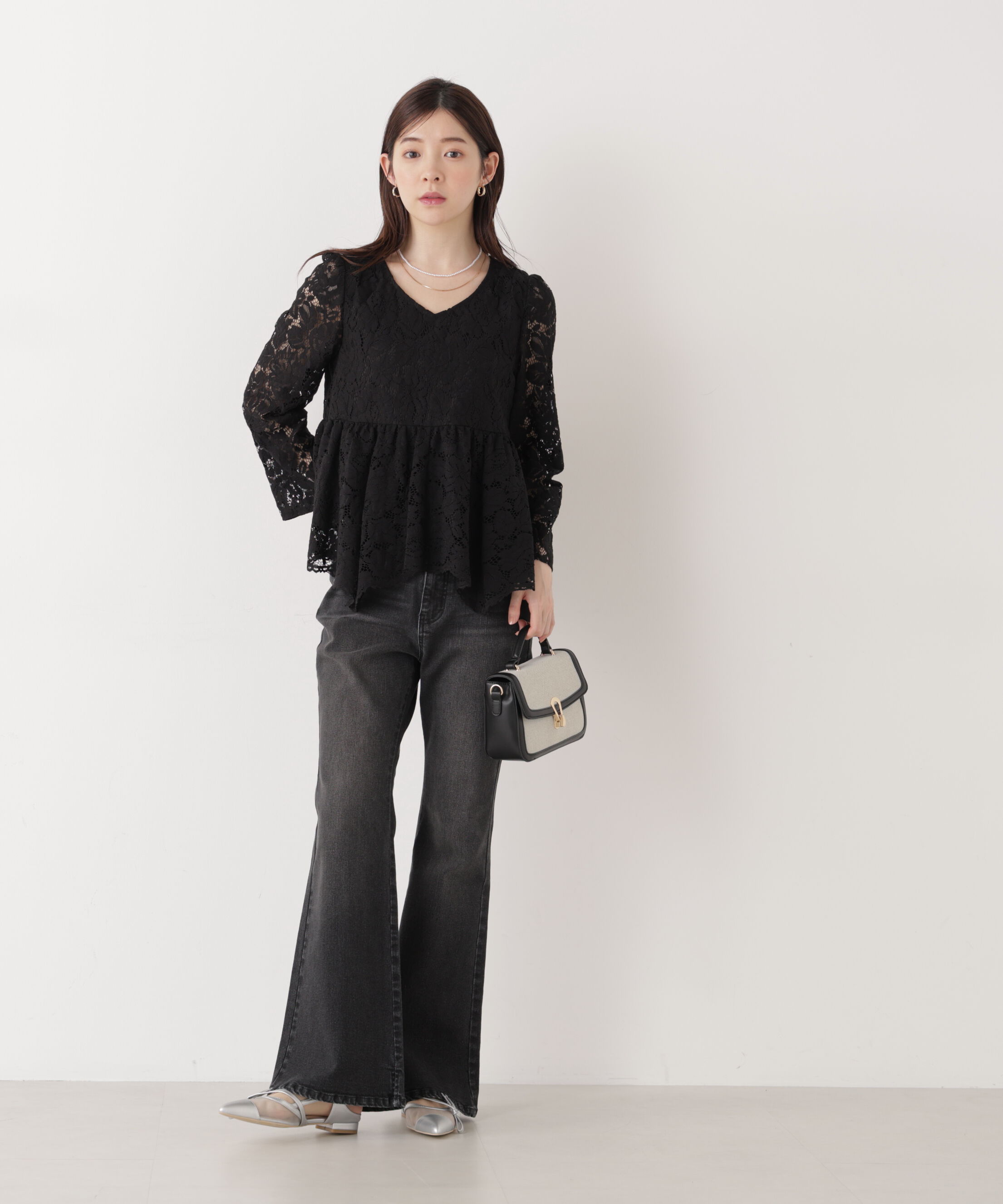 PROPORTION BODY DRESSING「レースペプラムブラウス　26SS」|シャツ・ブラウス|