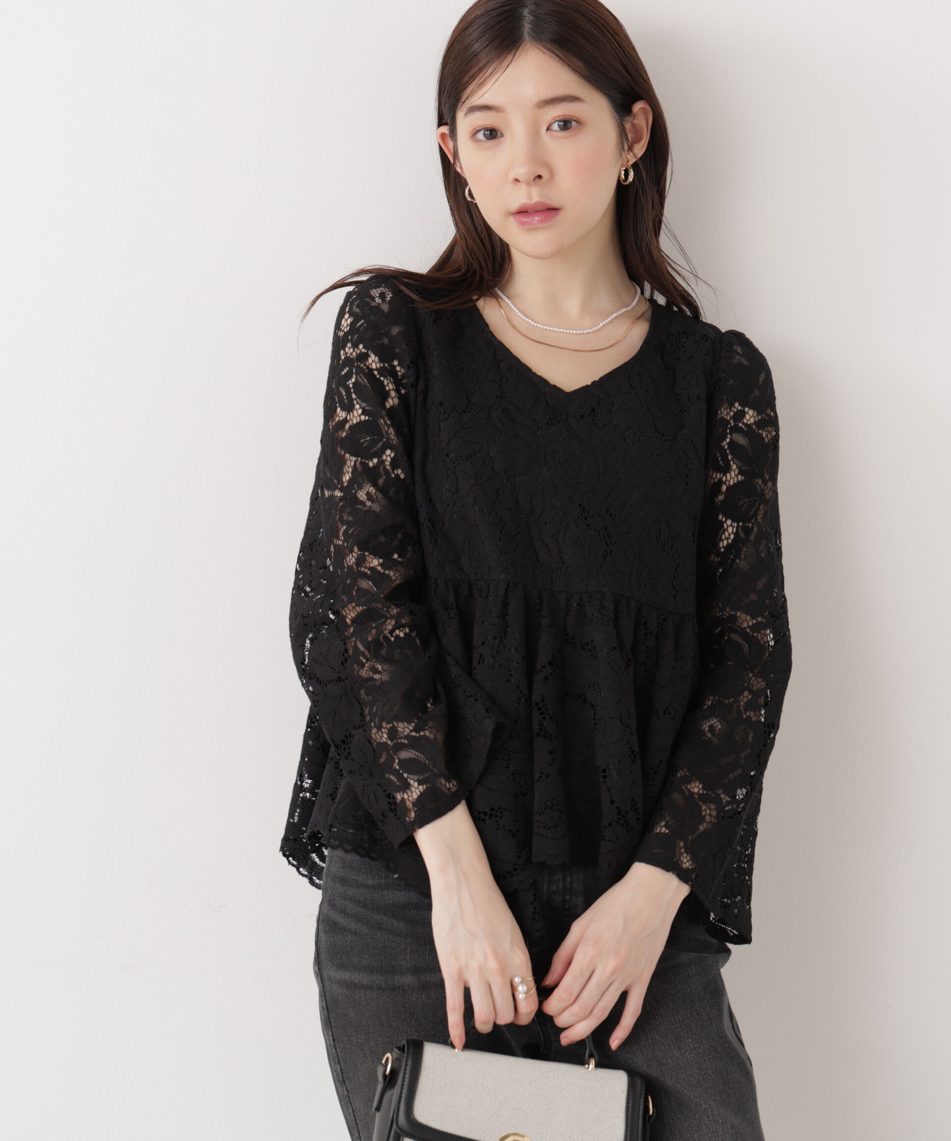 PROPORTION BODY DRESSING「レースペプラムブラウス　26SS」|シャツ・ブラウス|