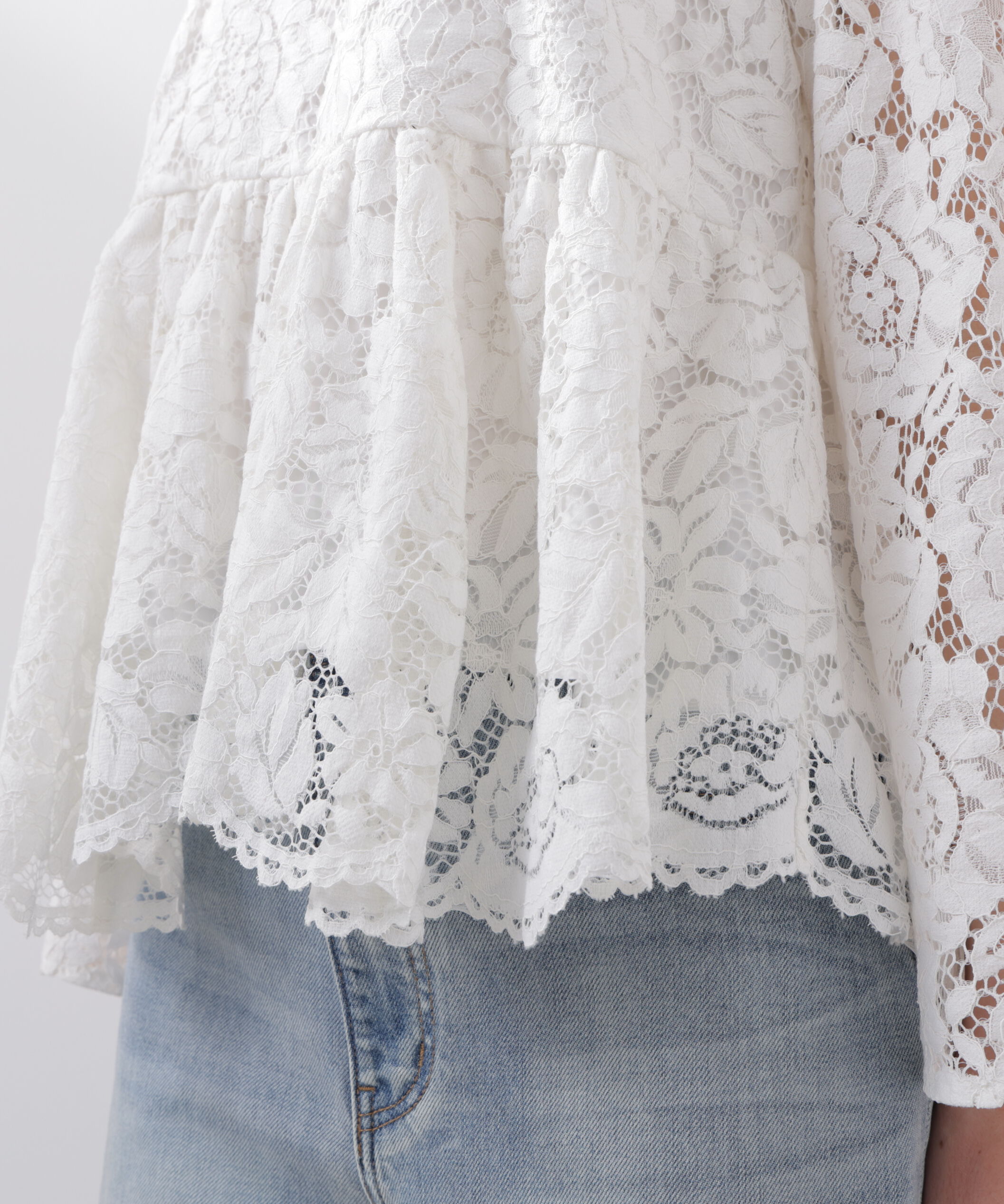 PROPORTION BODY DRESSING「レースペプラムブラウス　26SS」|シャツ・ブラウス|