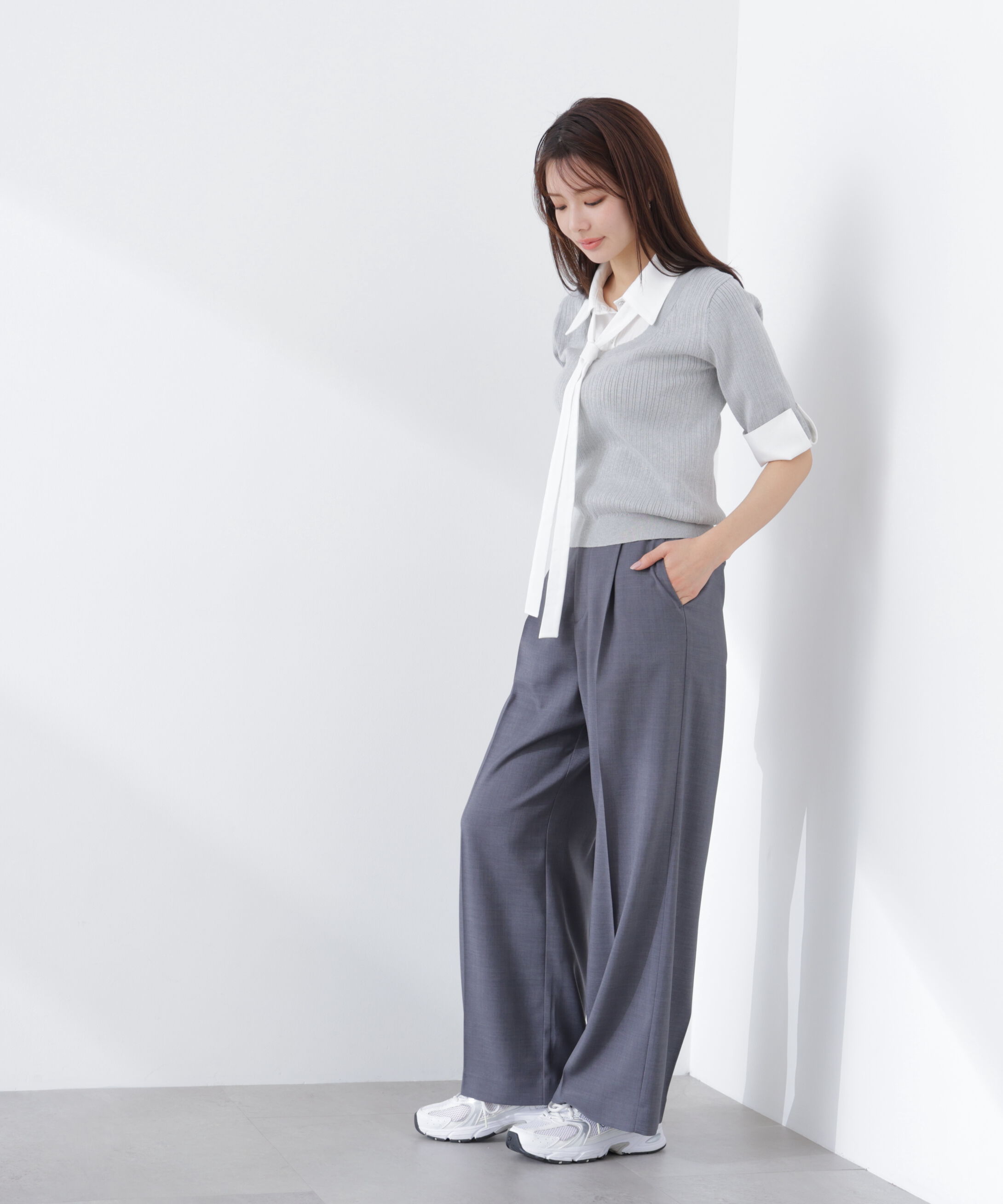 PROPORTION BODY DRESSING「＜ウォッシャブル＞ベルト付きタックワイドパンツ　26SS」|その他|