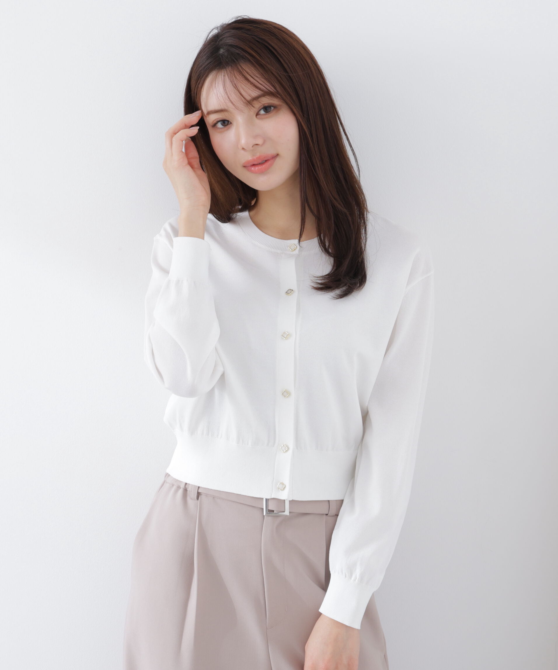 PROPORTION BODY DRESSING「＜ウォッシャブル/UV＞ベーシックカーディガン　26SS」|カーディガン|