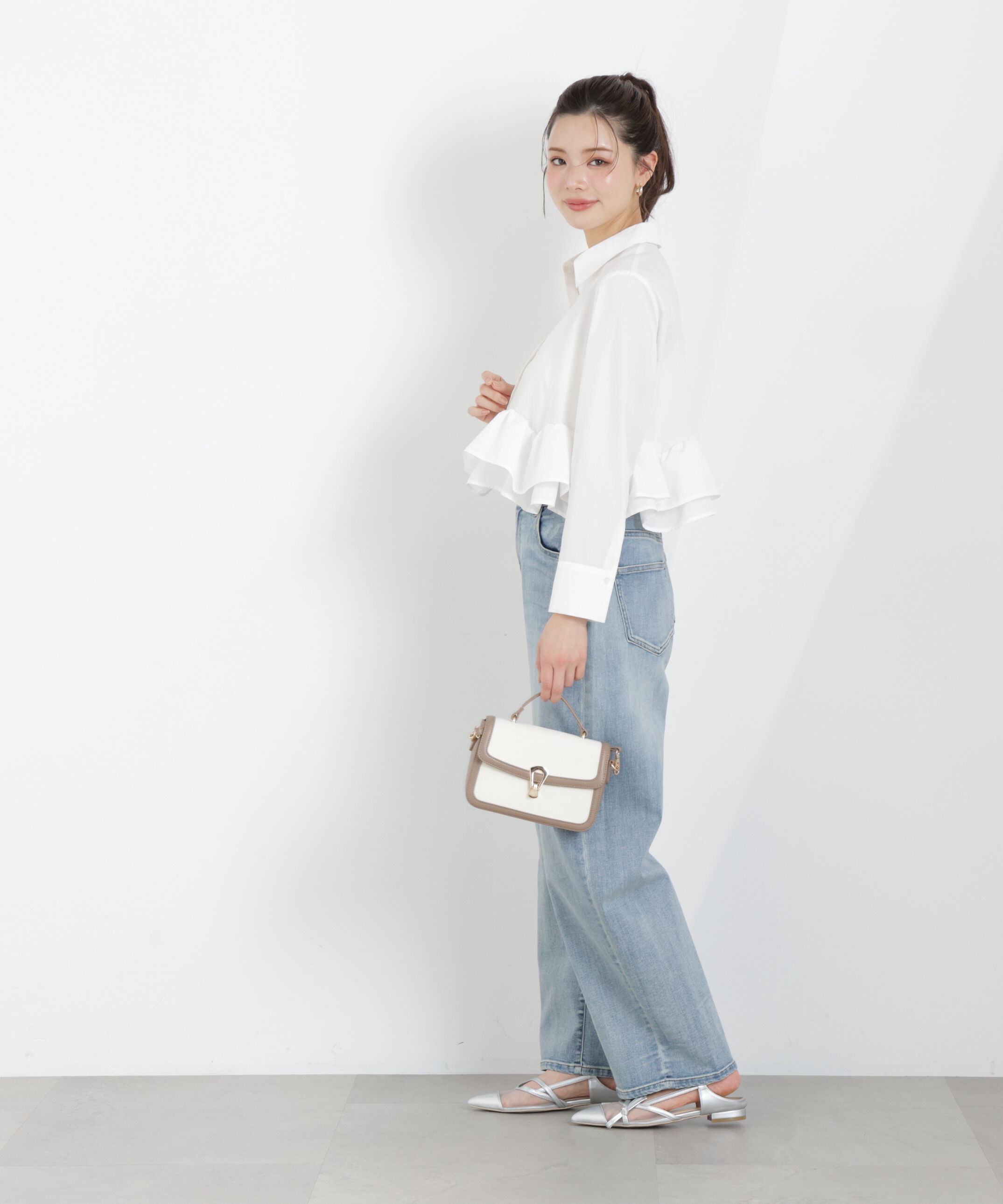 PROPORTION BODY DRESSING「〈a/mie〉ホイップフリルシャツ　26SS」|シャツ・ブラウス|