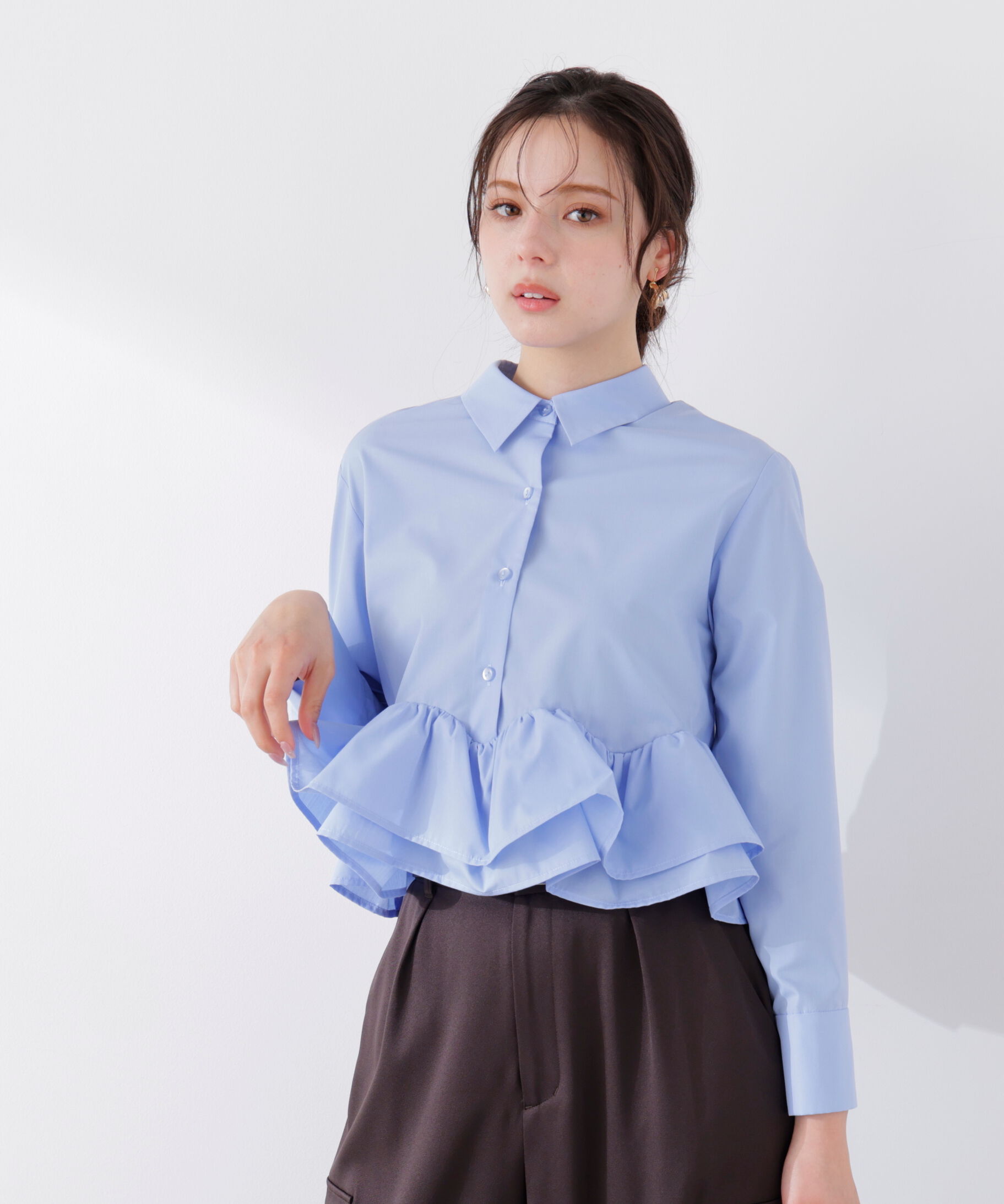 PROPORTION BODY DRESSING「〈a/mie〉ホイップフリルシャツ　26SS」|シャツ・ブラウス|