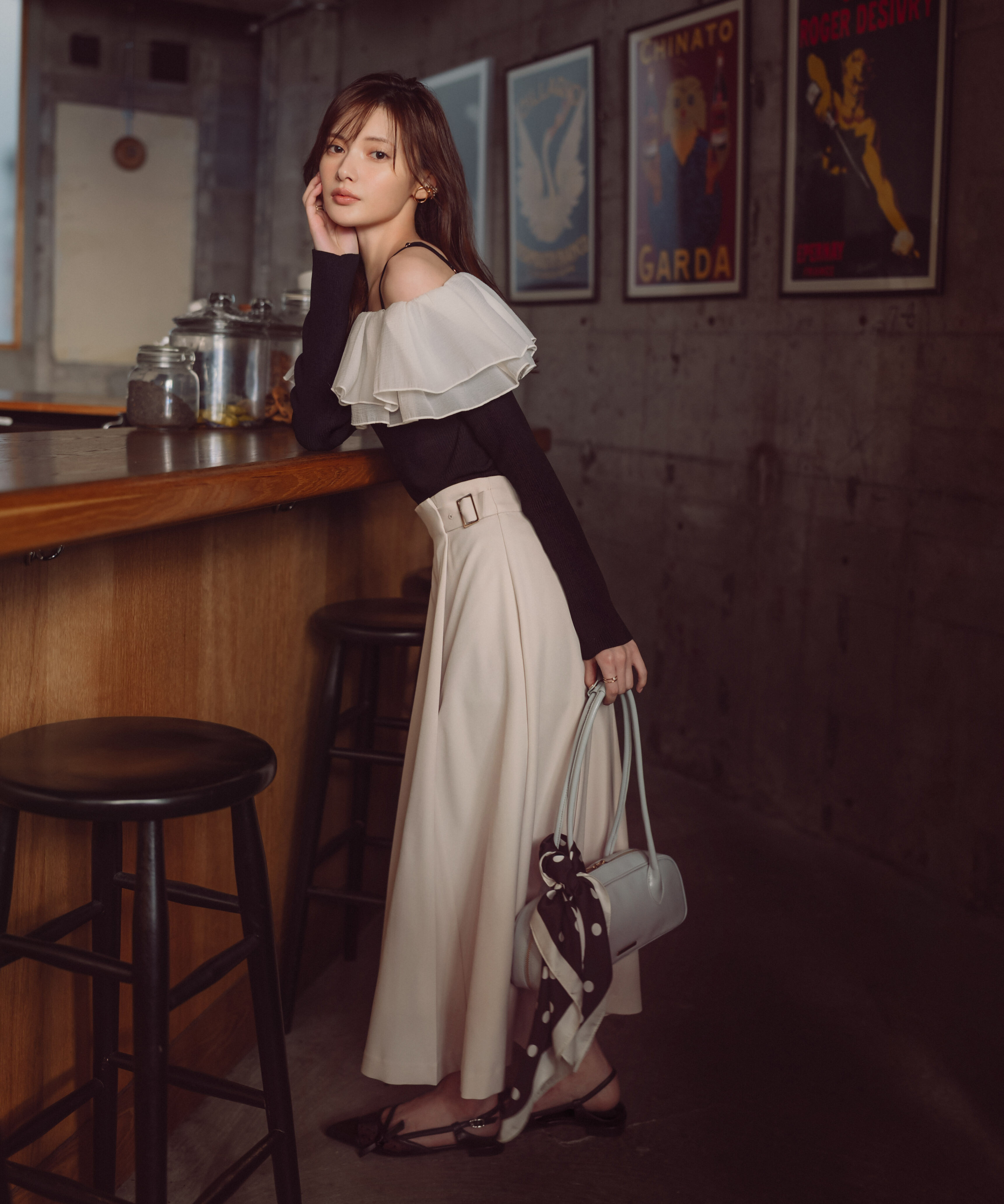 PROPORTION BODY DRESSING「〈a/mie〉フリルリブニット　26SS」|カーディガン|