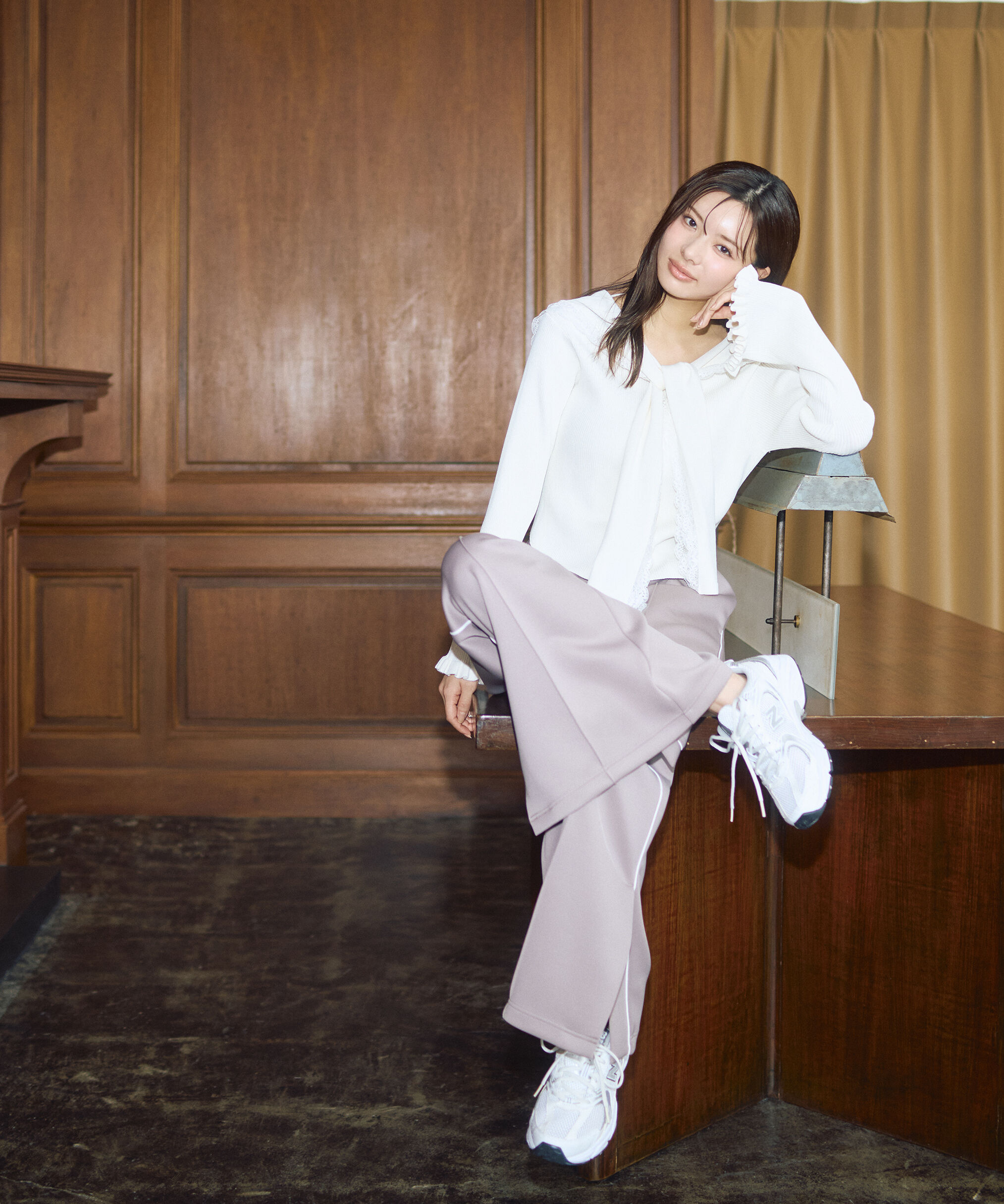 PROPORTION BODY DRESSING「＜新津のんさんコラボ＞〈a/mie〉セーラーニット 26SS」|カーディガン|