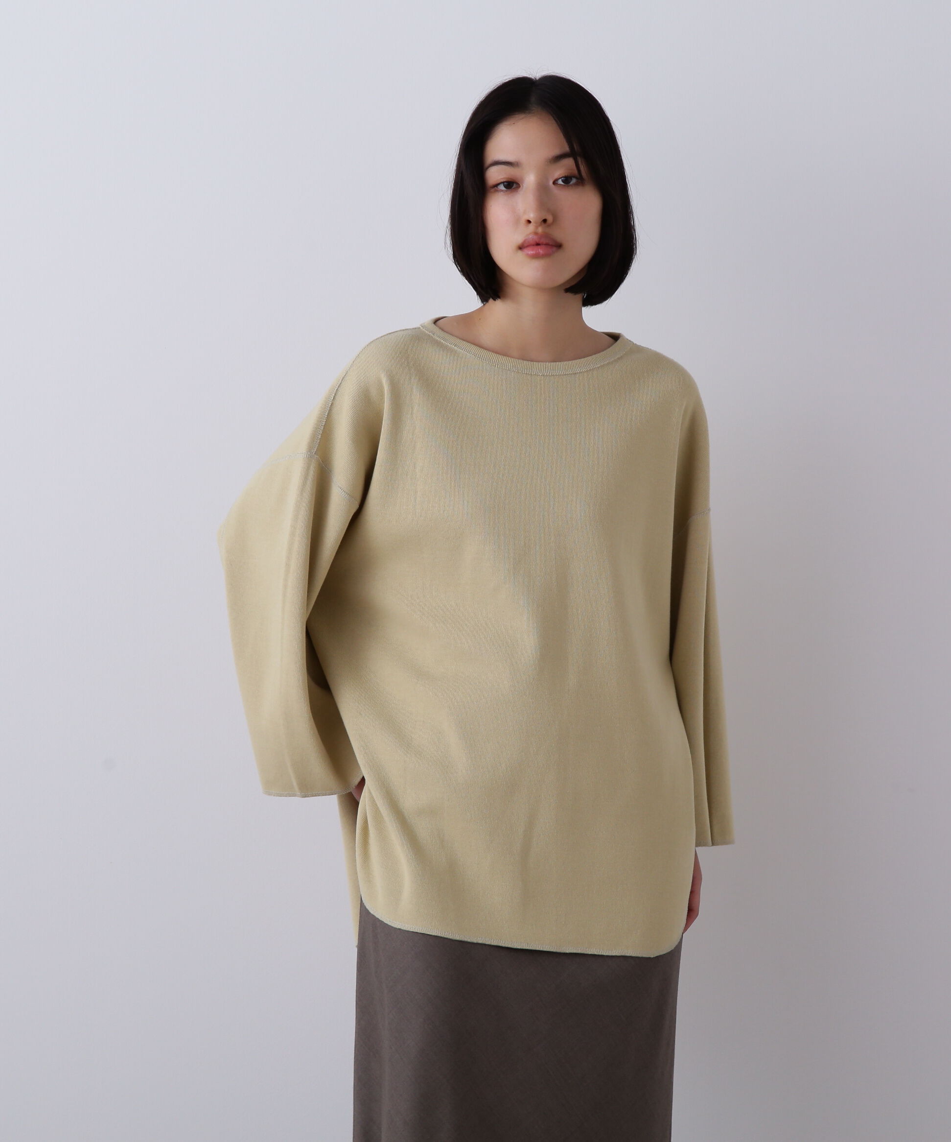 YLEVE 「YLEVE / COTTON RIB PULLOVER BIG」|Tシャツ・カットソー|イエロー