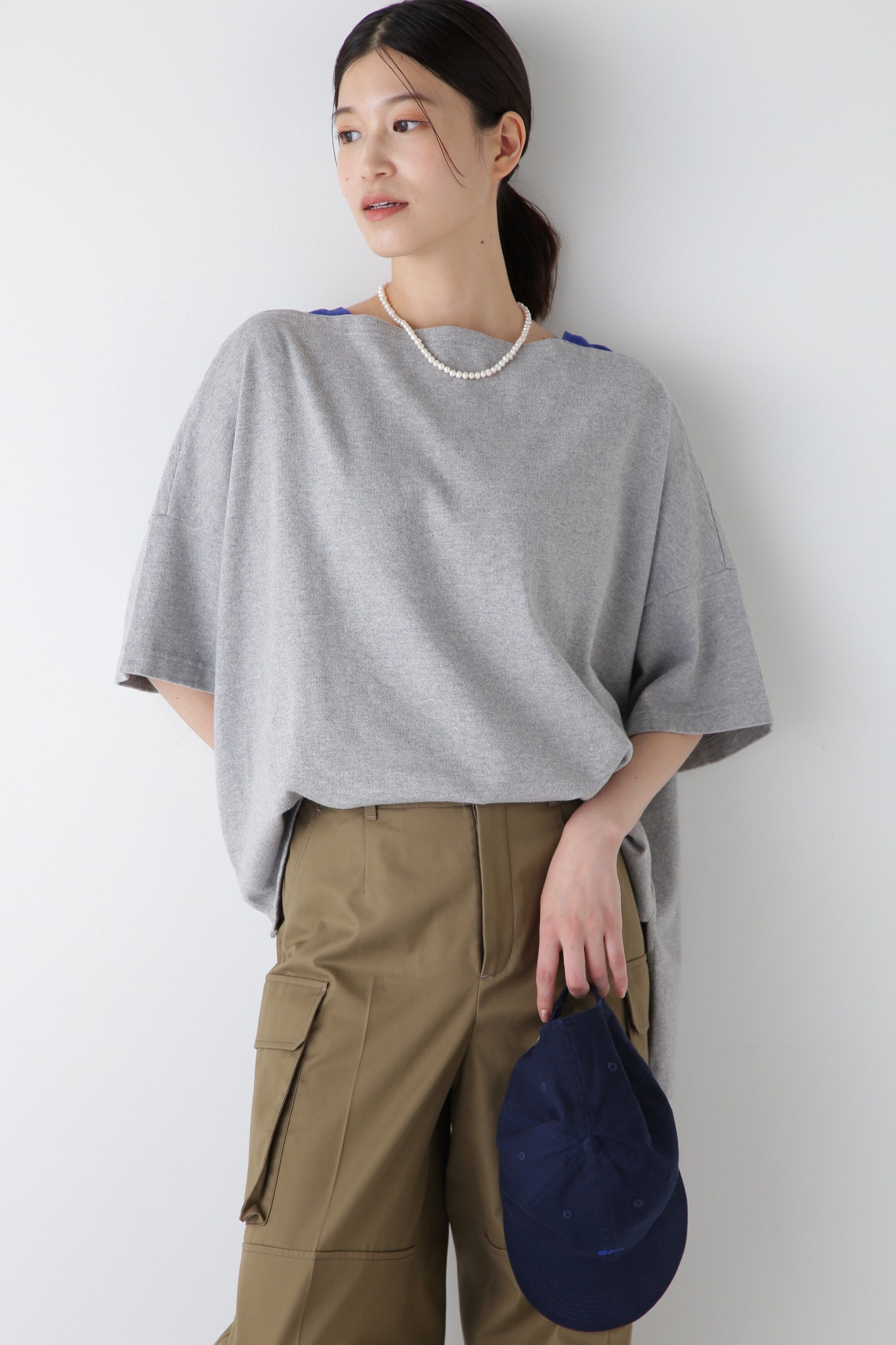  「◆天竺カットソー」|Tシャツ・カットソー|グレー&times;ブルー