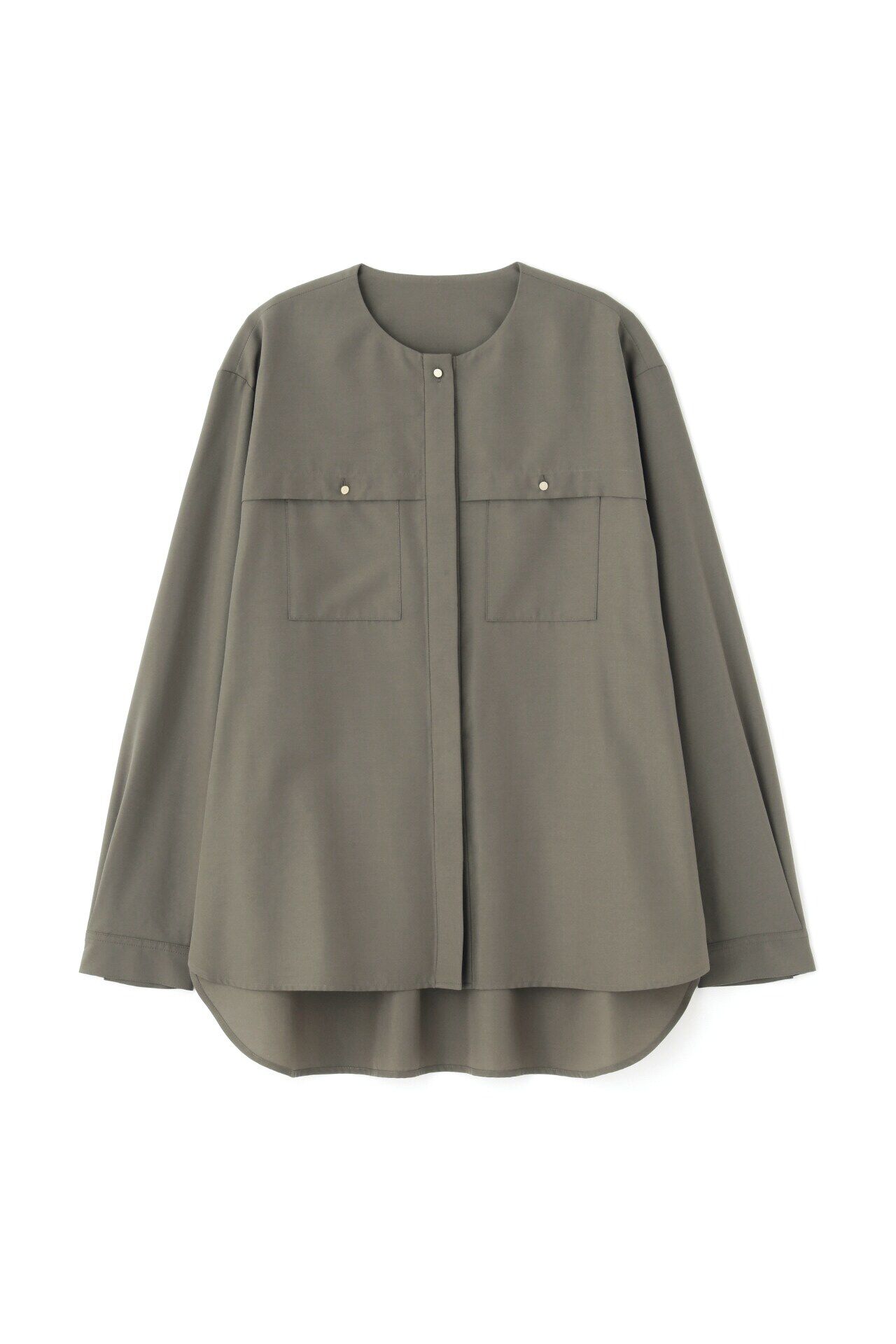  「◆ノーカラーポケットディテールブラウス」|シャツ・ブラウス|