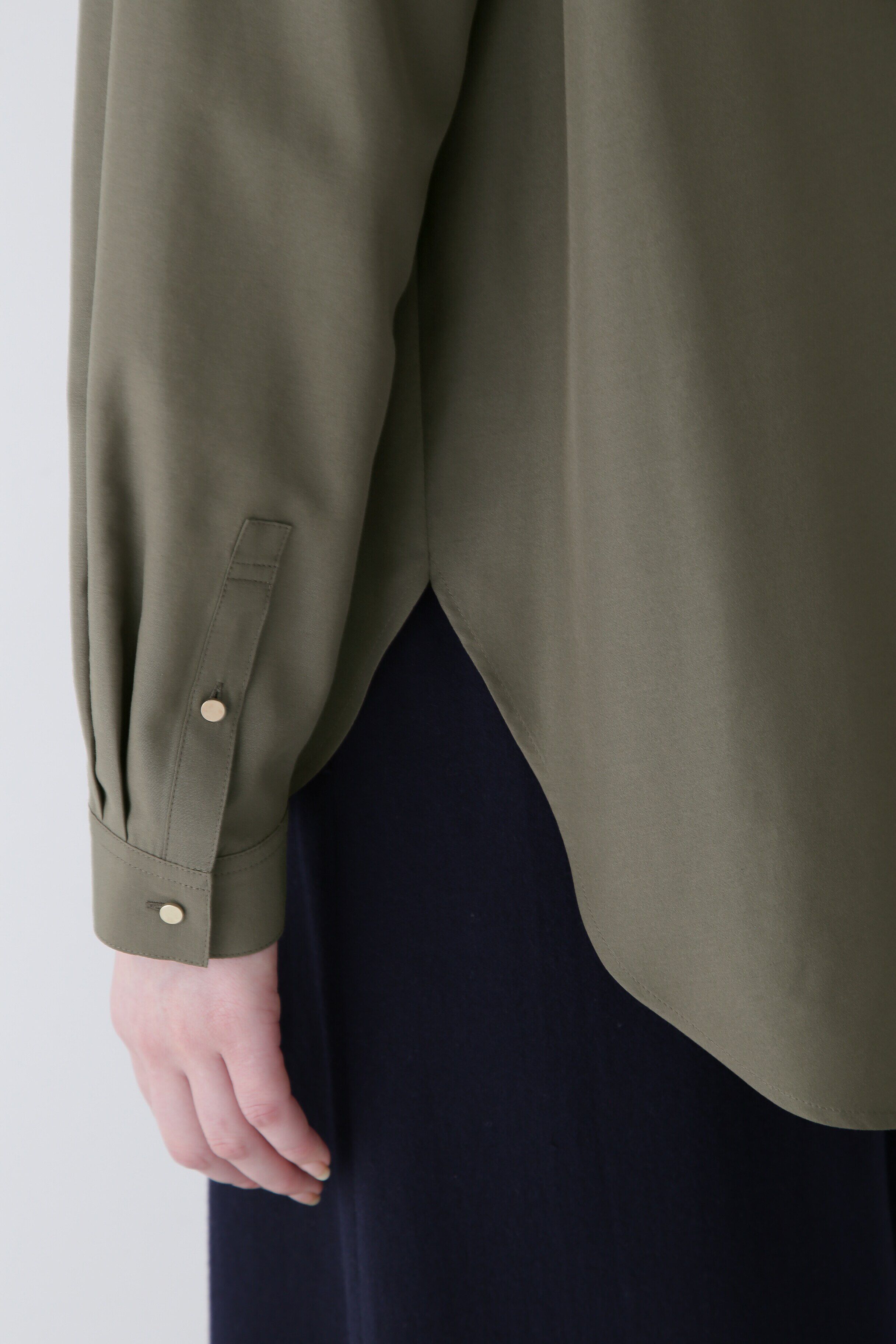  「◆ノーカラーポケットディテールブラウス」|シャツ・ブラウス|