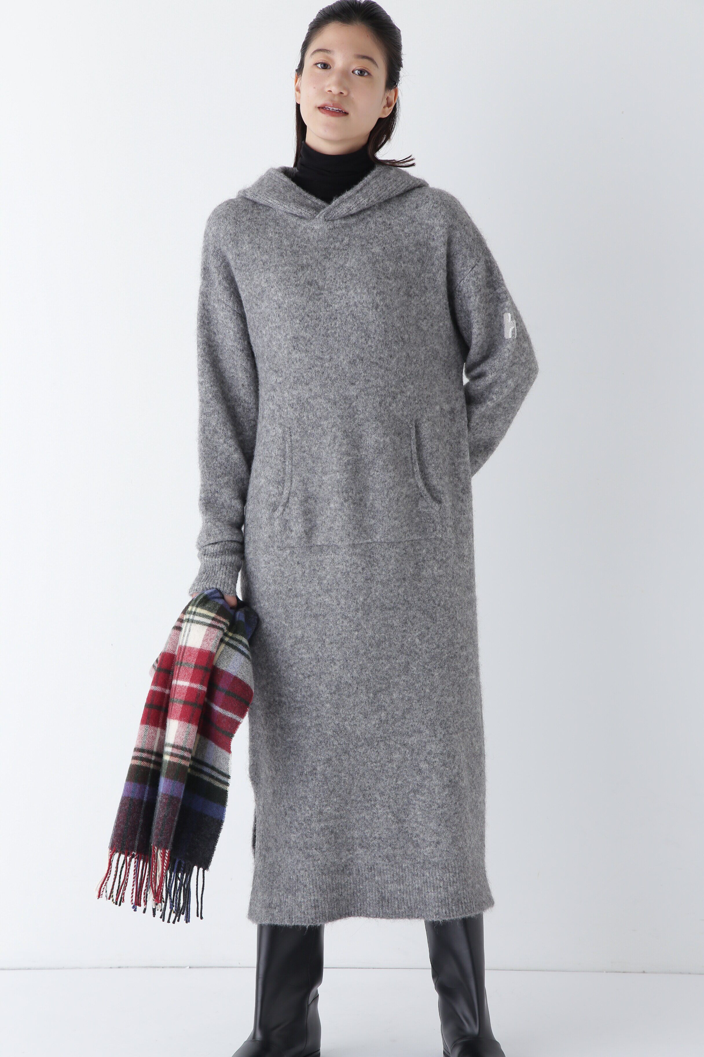  「◆モヘア混フーディーニットワンピース」|ワンピース|