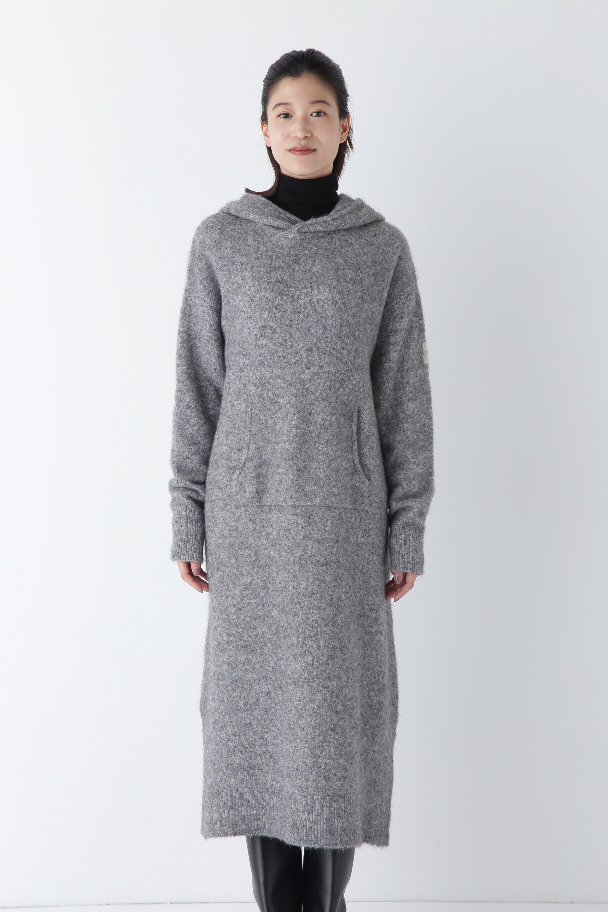  「◆モヘア混フーディーニットワンピース」|ワンピース|