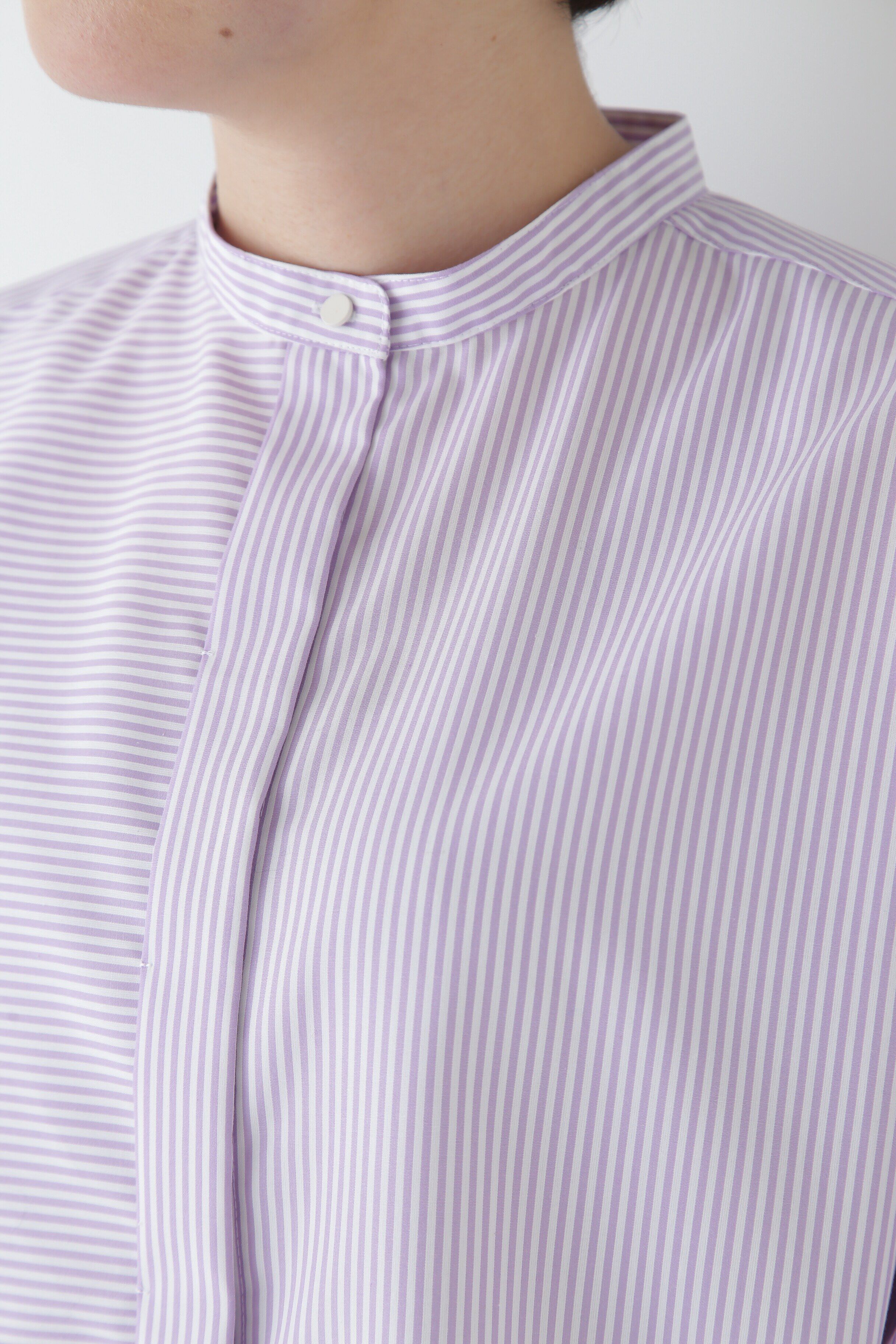  「◆コットンロンストバンドカラーブラウス」|シャツ・ブラウス|