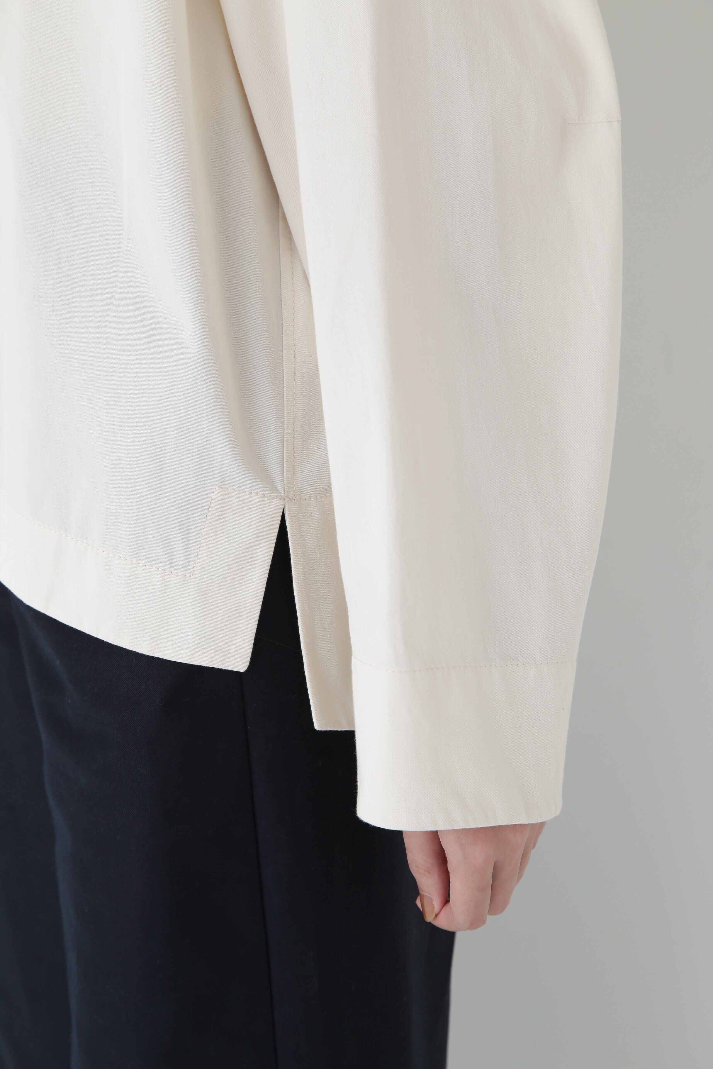  「◆ツイルワッシャーレースアップブラウス」|シャツ・ブラウス|