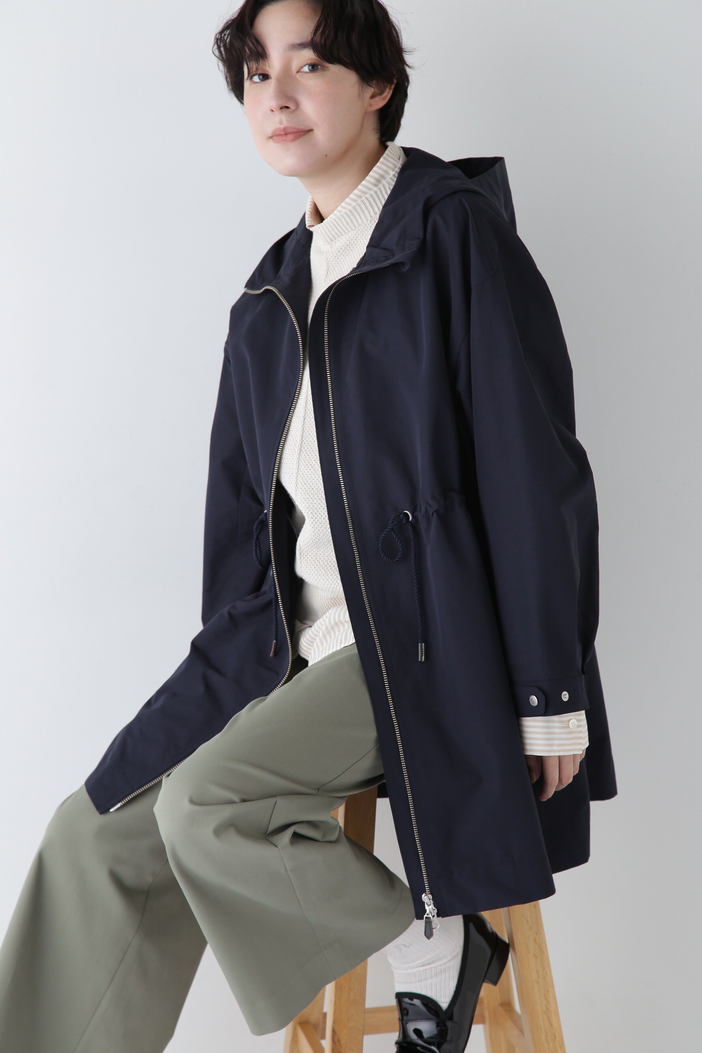  「◆【撥水】タフタフーディーコート」|その他|ネイビー