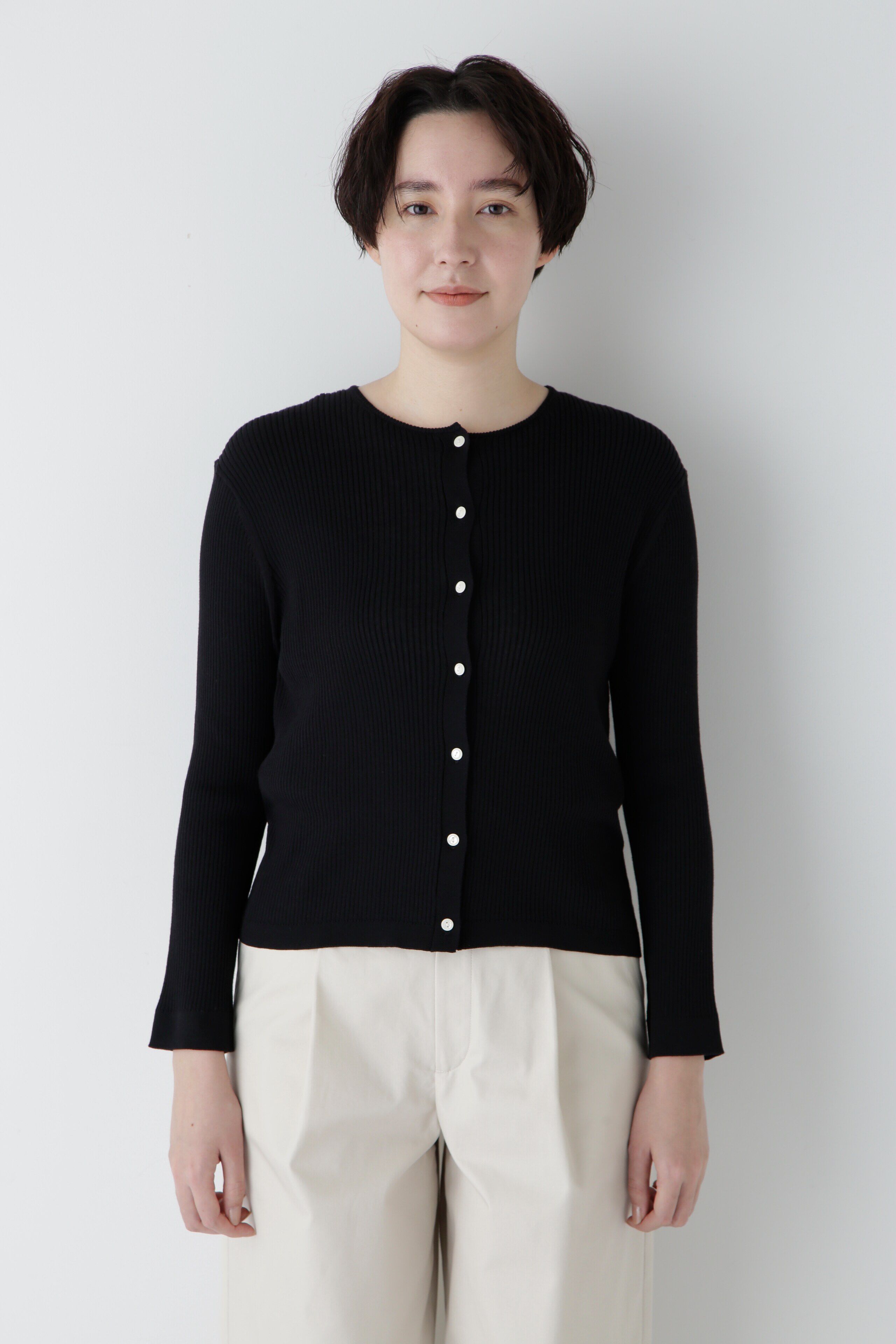  「◆【ウォッシャブル・UVカット】コットン混クルーカーディガン」|ニット・セーター|