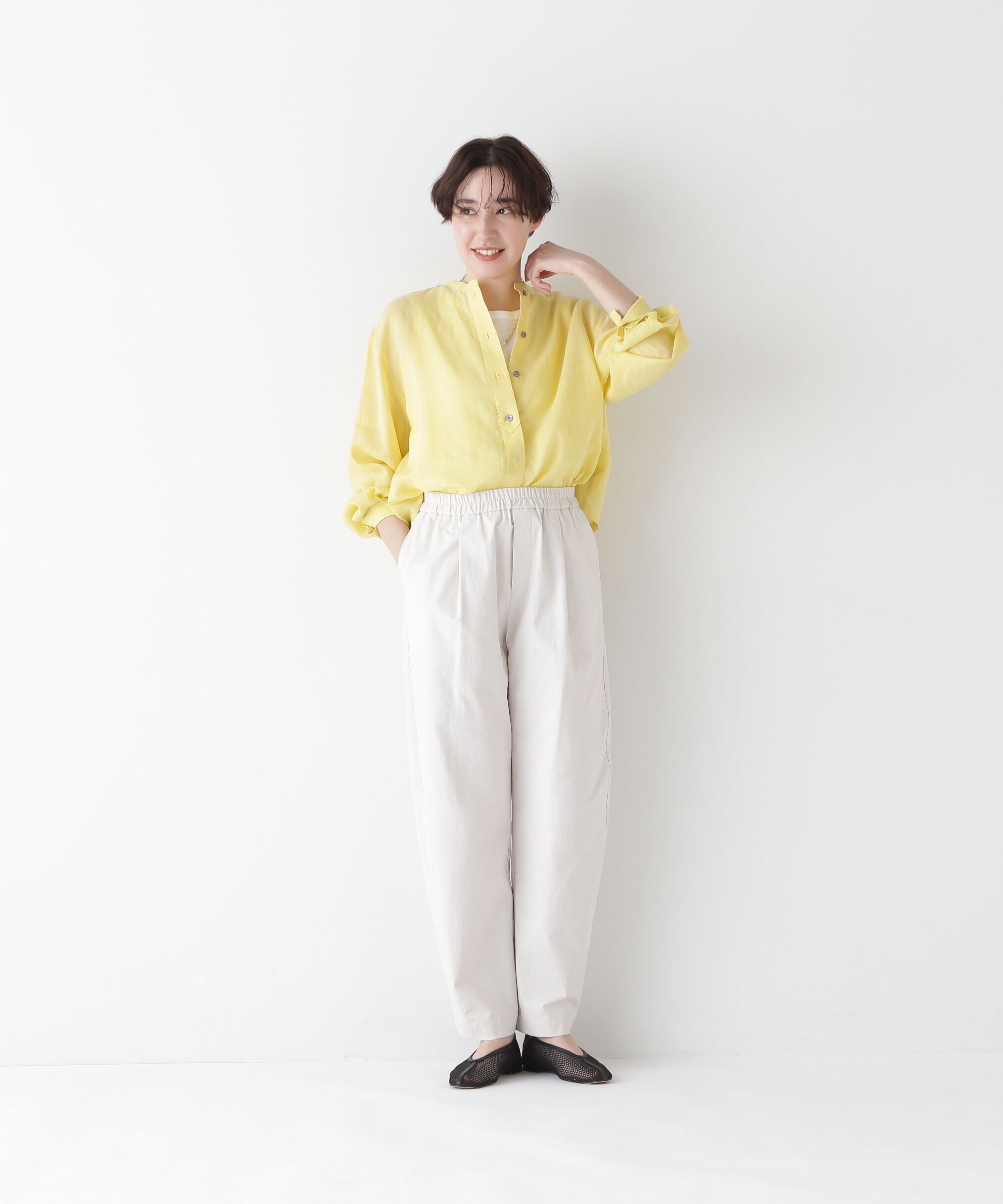  「◆ラミーバンドカラーシャツブラウス」|シャツ・ブラウス|