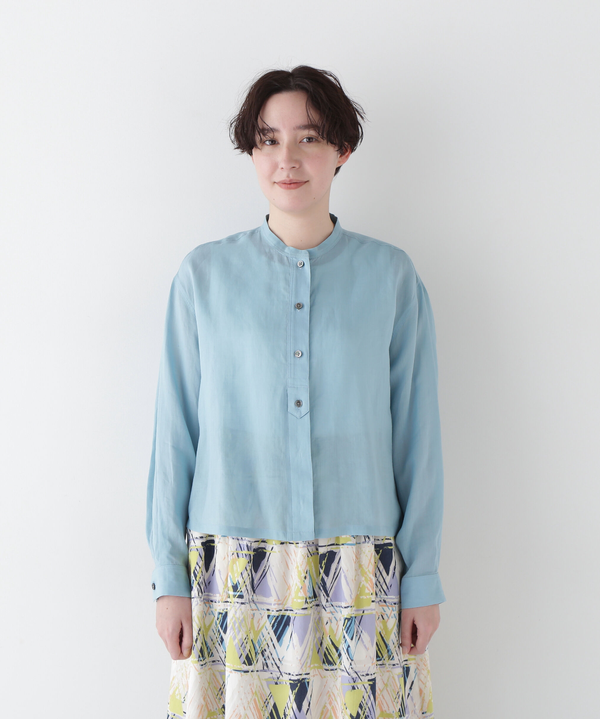  「◆ラミーバンドカラーシャツブラウス」|シャツ・ブラウス|