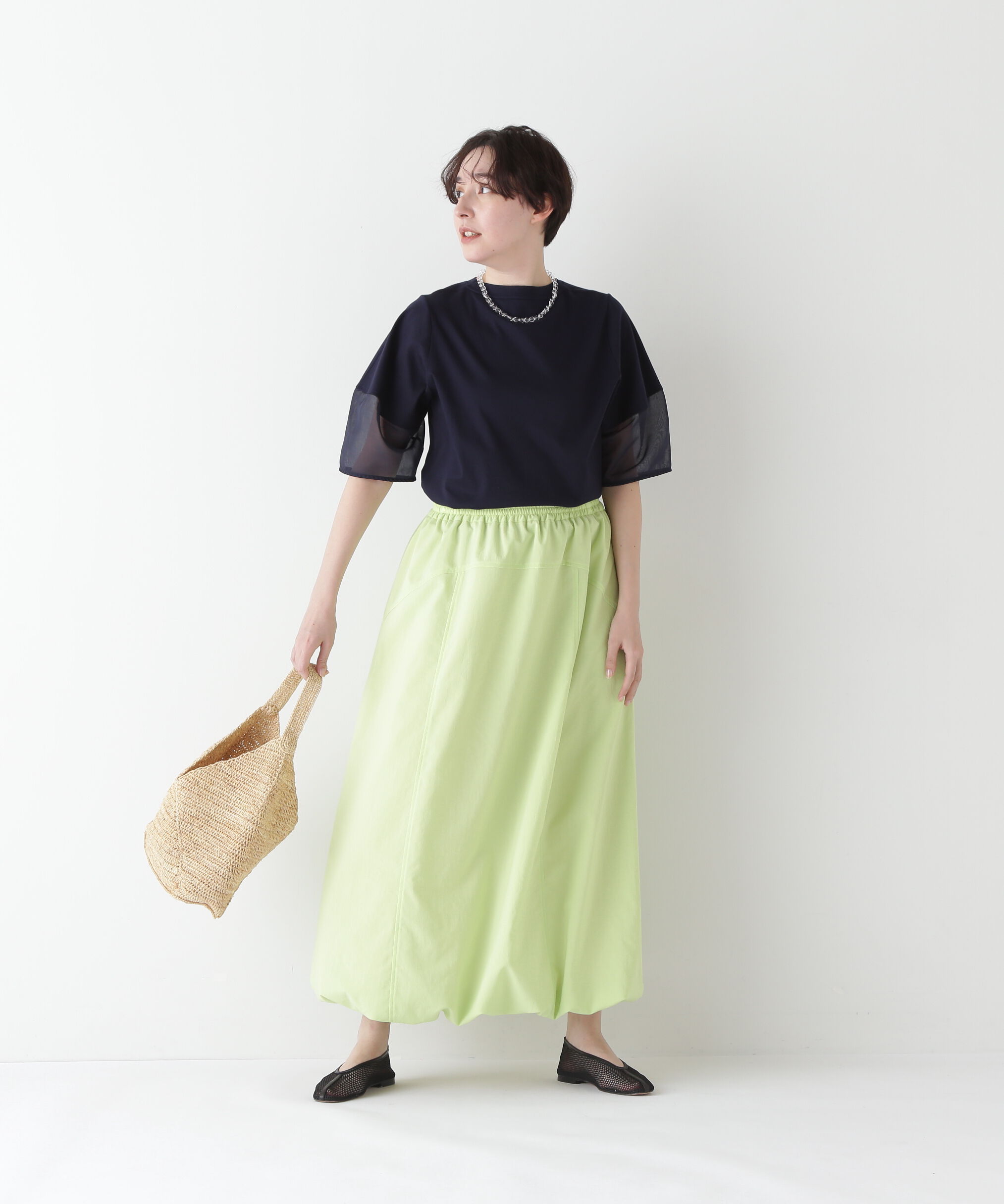  「◆【接触冷感・吸汗、速乾・吸水速乾】ドライポリエステルストレッチポプリンスカート」|スカート|