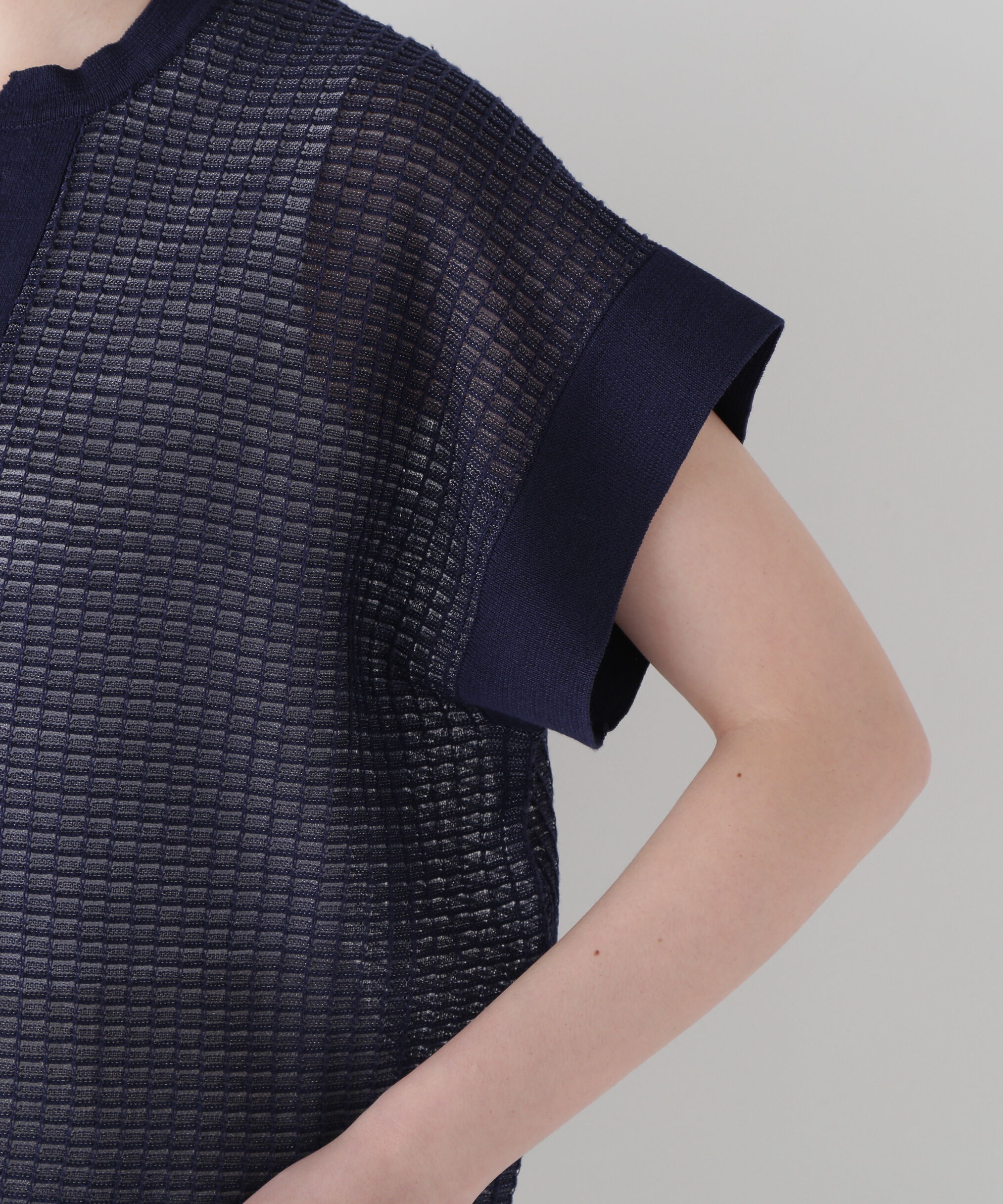  「◆【ウォッシャブル】【WEB・一部店舗限定】コットンポリエステルシアーチェックスキッパー」|ニット・セーター|