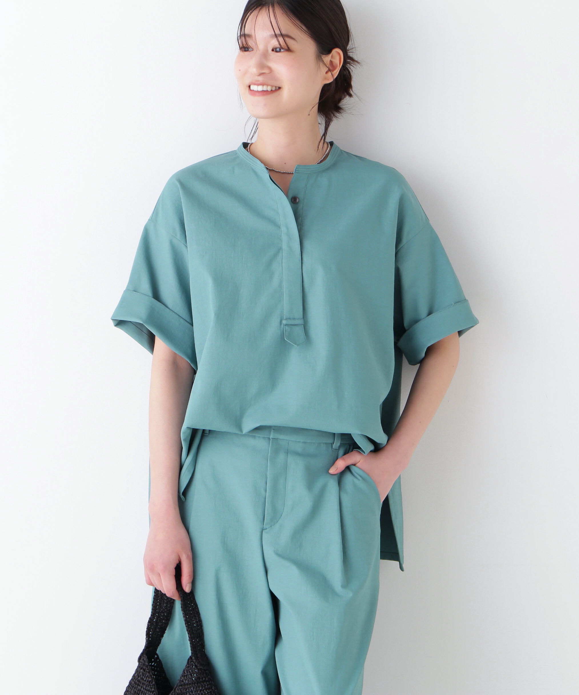  「◆クールマックス混オーバーブラウス」|シャツ・ブラウス|グリーン