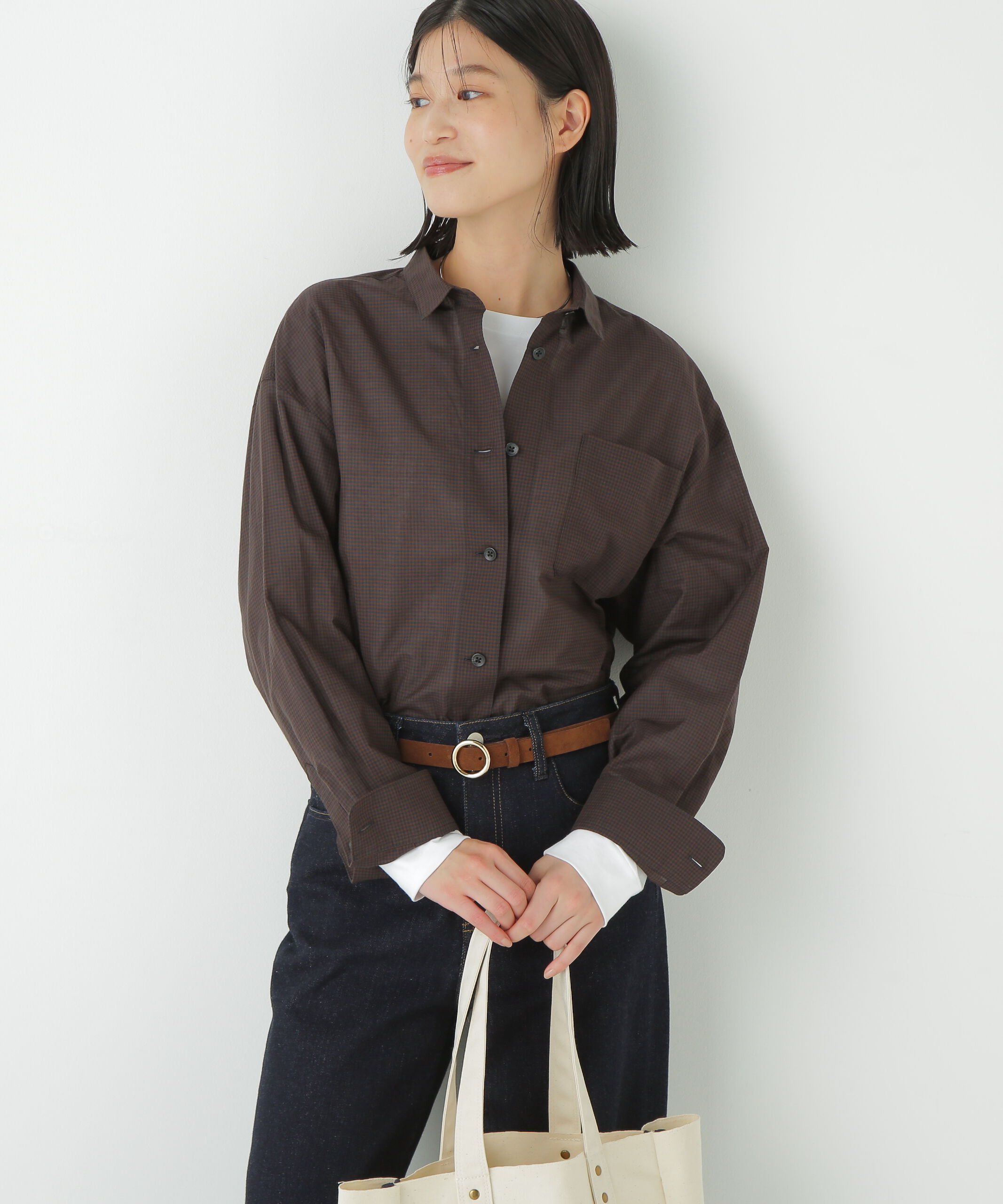  「◆ギンガムチェックオーバーシャツ」|シャツ・ブラウス|ネイビーギン 3