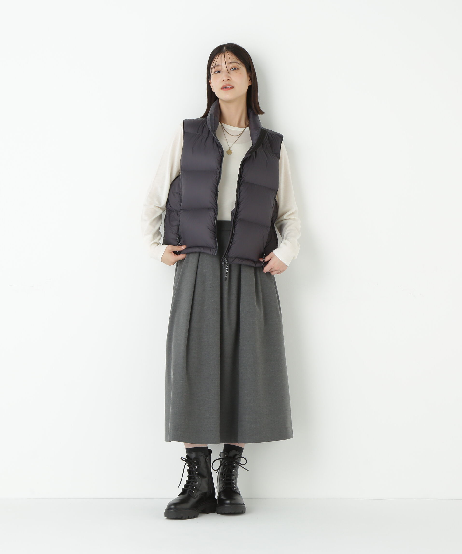  「◆ボリュームスタンドダウンベスト」|ブルゾン・スタジャン|