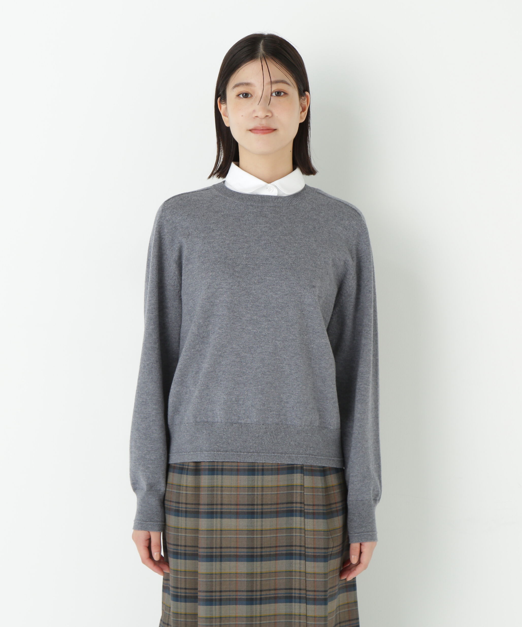  「◆ウールコットンシャツカラーニット」|ニット・セーター|