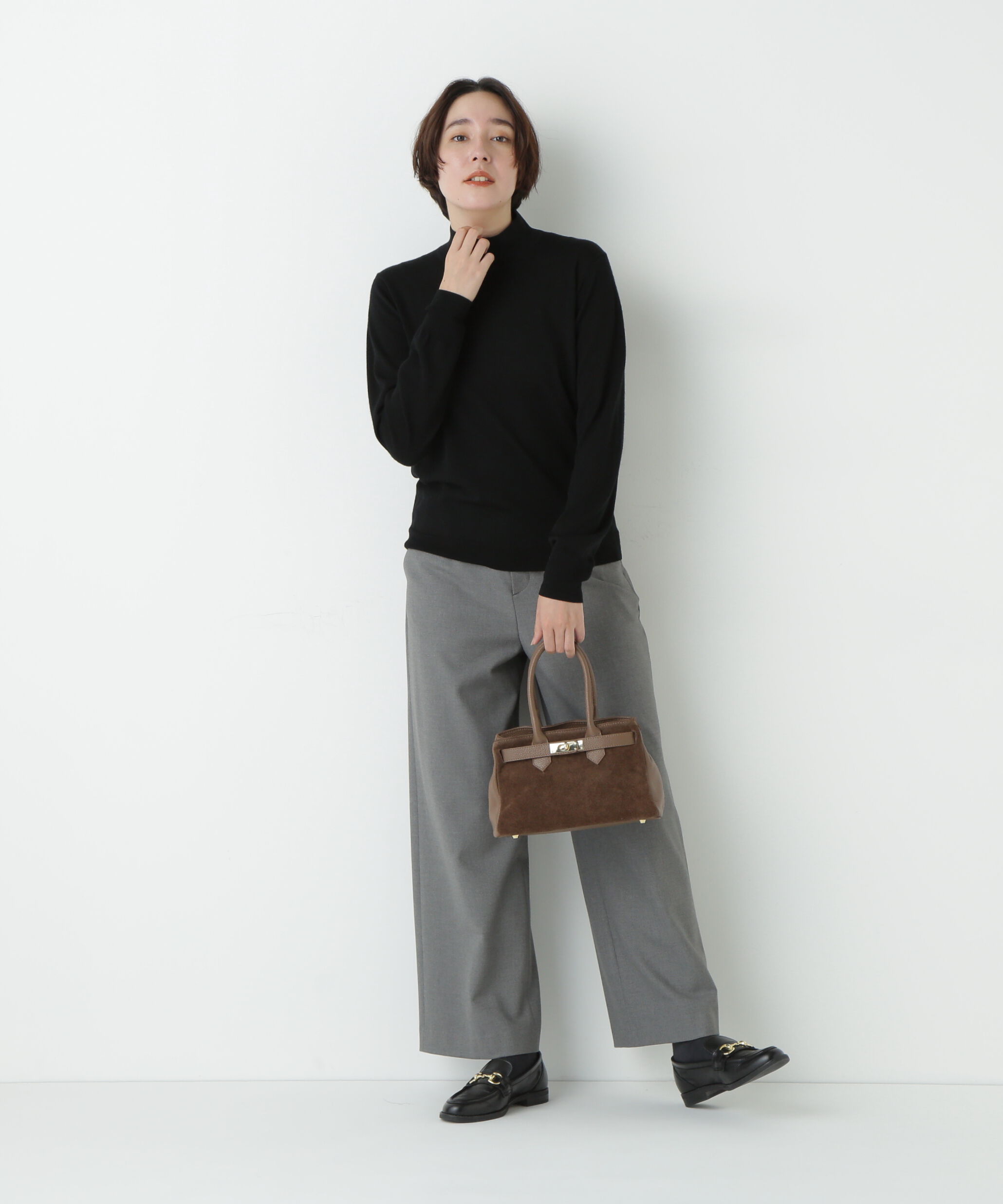  「梳毛天竺ハイネックプルオーバー」|ニット・セーター|