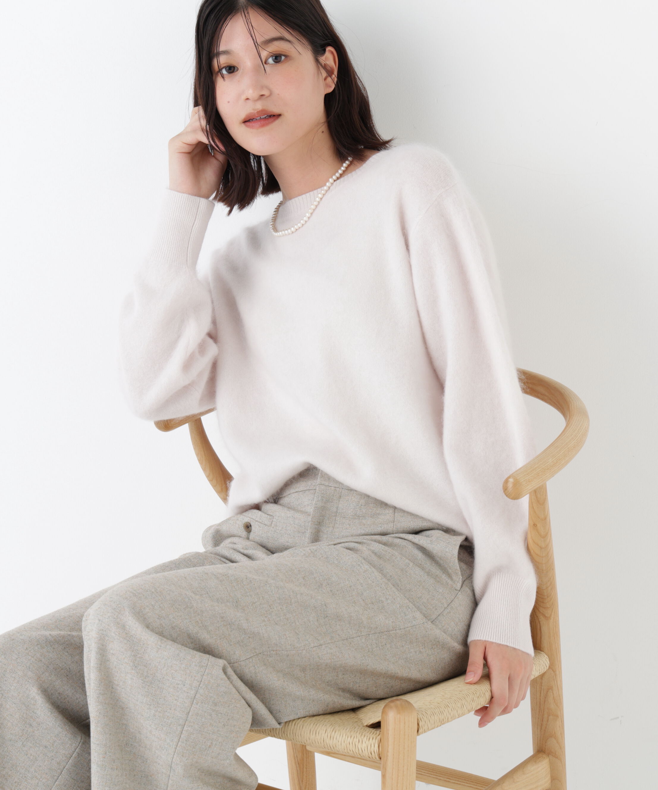  「◆ウールファーニットプルオーバー」|ニット・セーター|エクリュ1