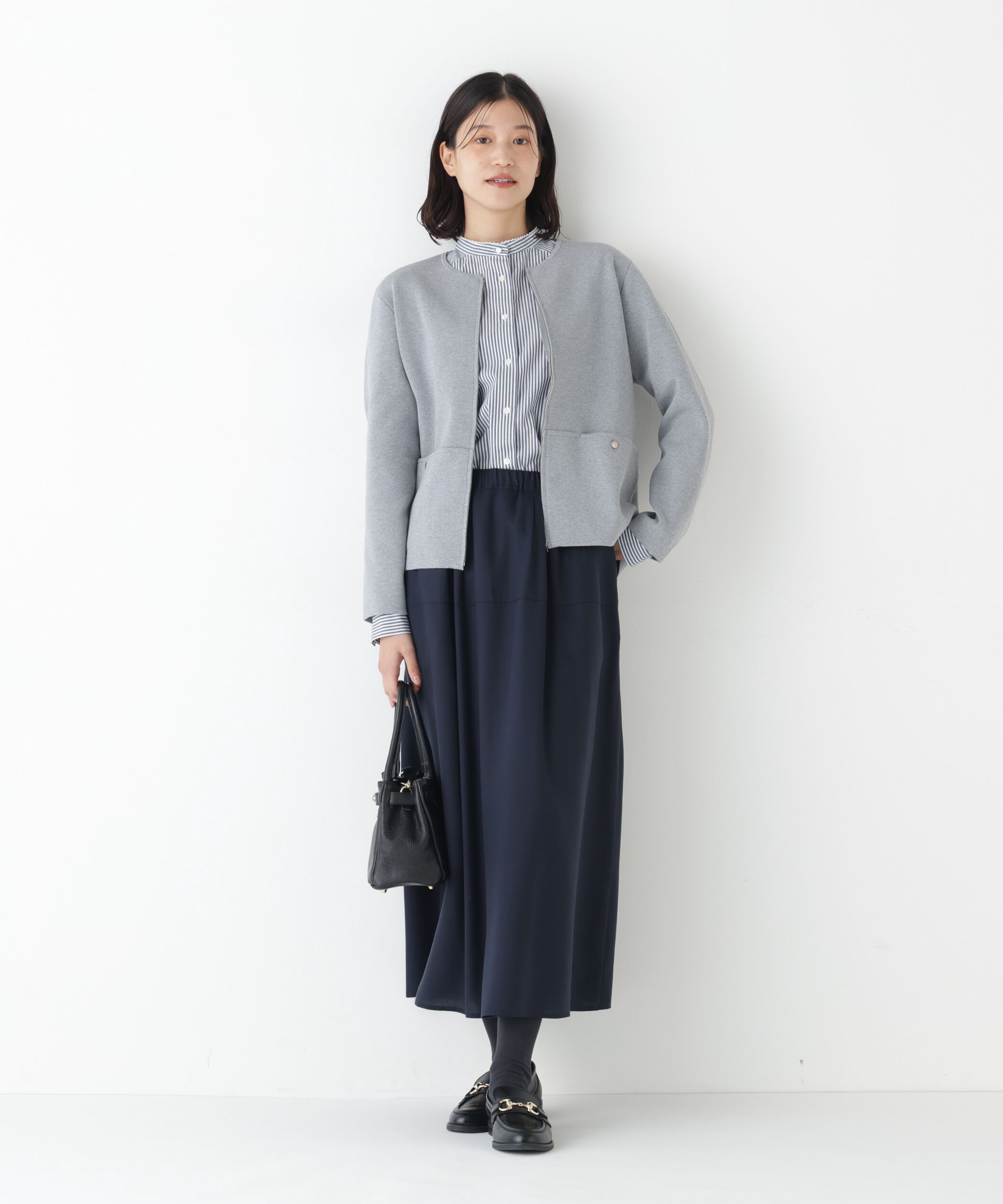  「◆《ウォッシャブル》変形ドットタックギャザースカート」|スカート|