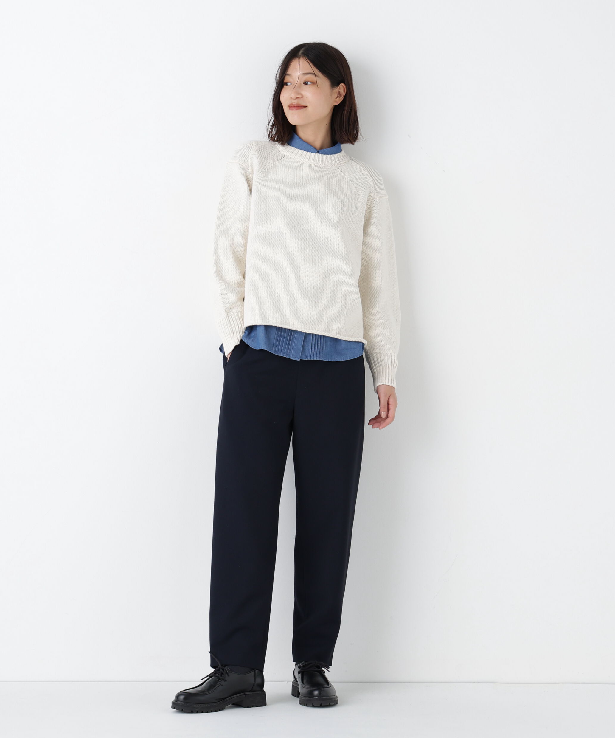  「◆《ウォッシャブル》コットンミックスローゲージニットプルオーバー」|ニット・セーター|