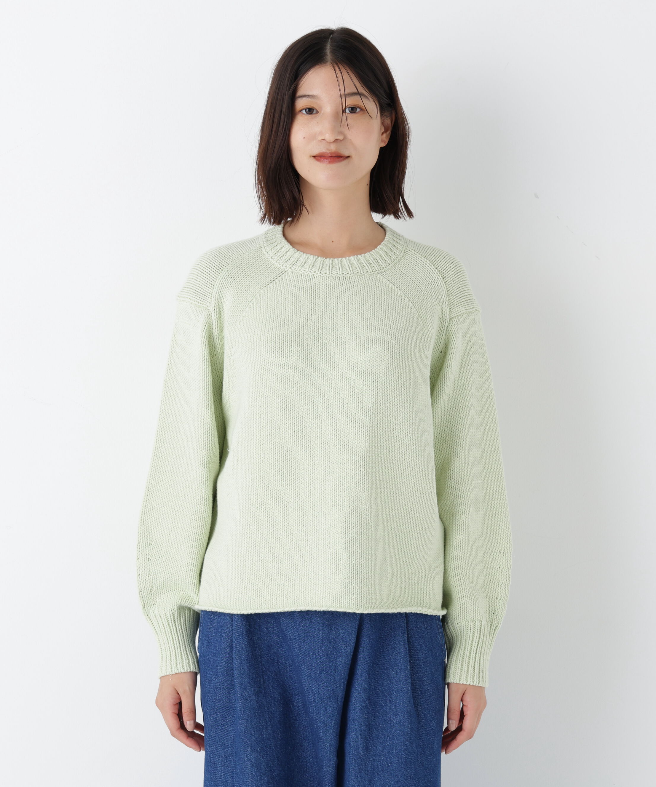  「◆《ウォッシャブル》コットンミックスローゲージニットプルオーバー」|ニット・セーター|