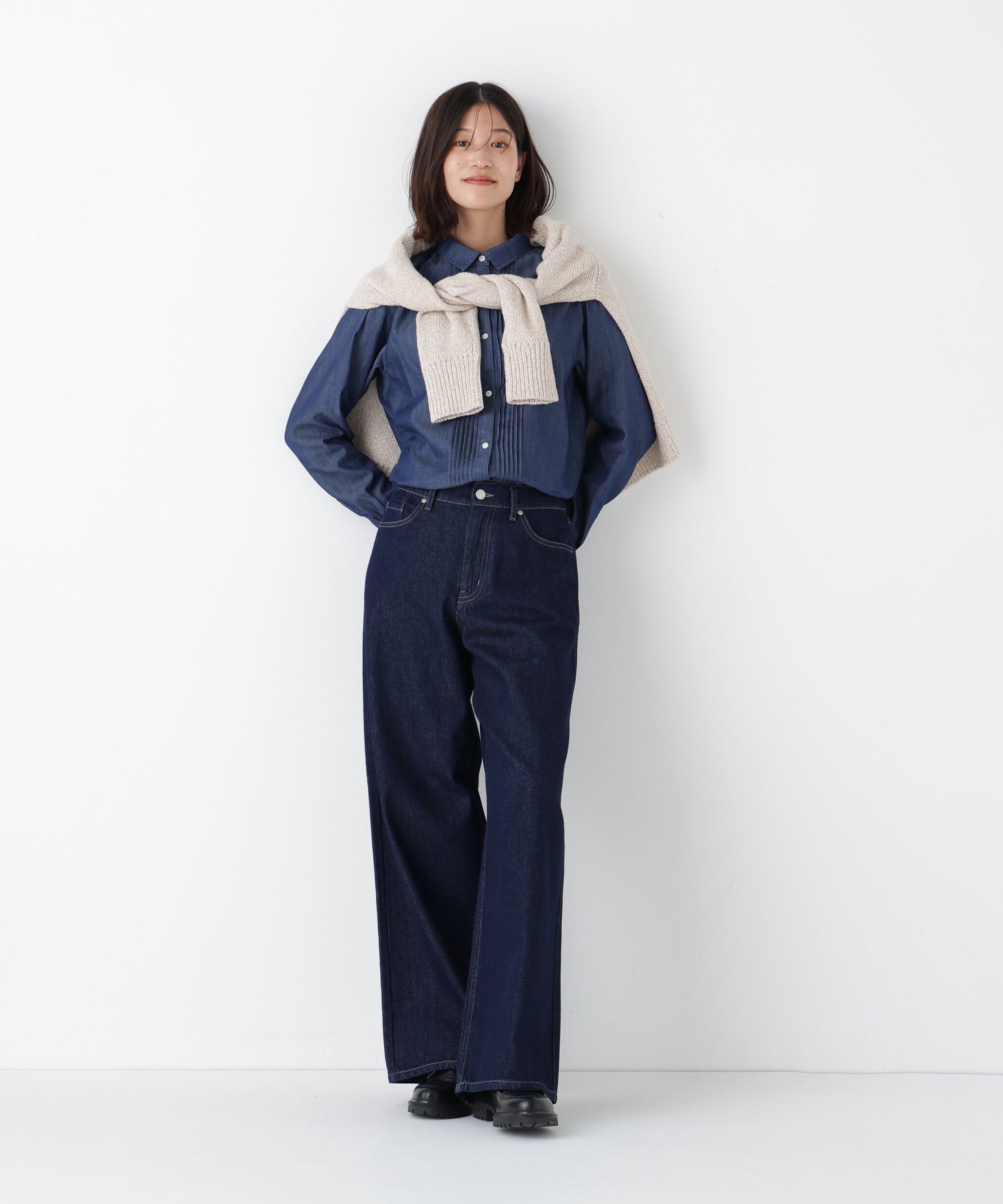  「◆《ウォッシャブル》ＭＩＸヤーンクルーネックカーディガン」|ニット・セーター|