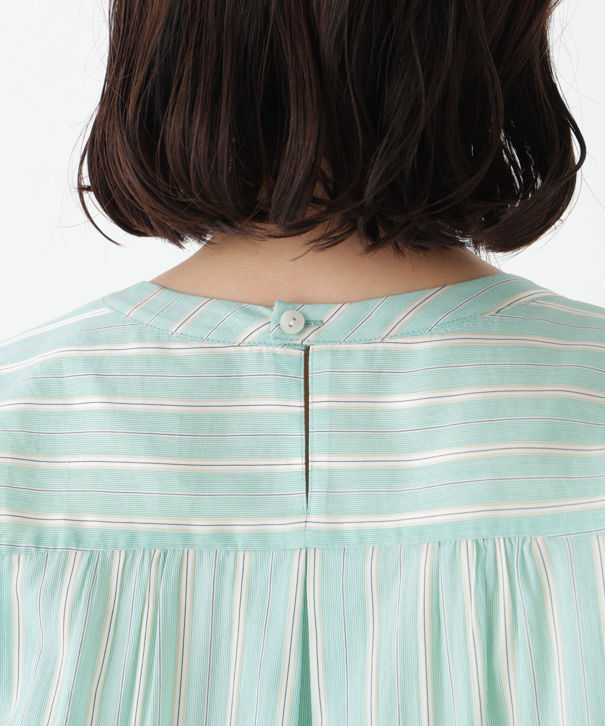  「◆《ウォッシャブル》ストライプボリュームブラウス」|シャツ・ブラウス|