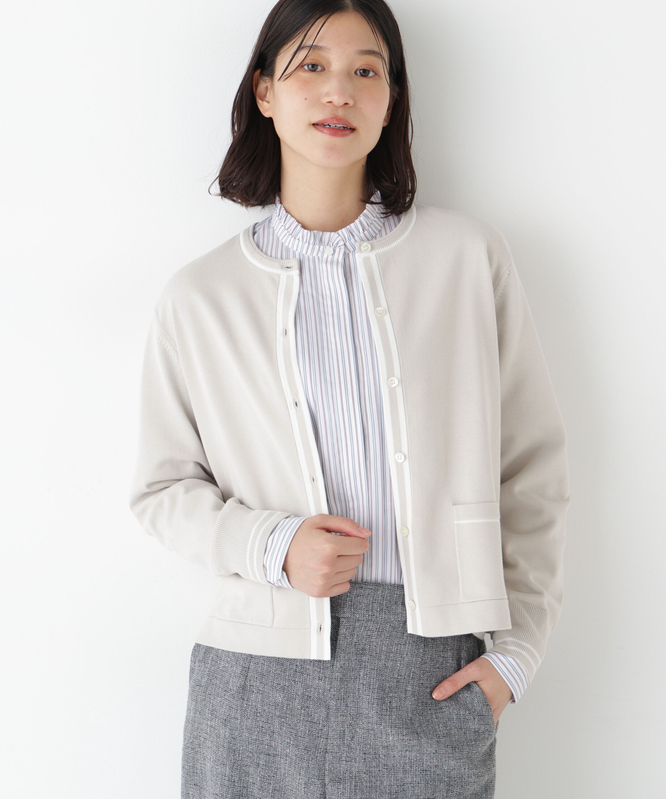  「◆《ｳｫｯｼｬﾌﾞﾙ》ｵｰｶﾞﾆｯｸｺｯﾄﾝ混ﾌﾟﾚｰﾃｨﾝｸﾞﾗ 」|ニット・セーター|