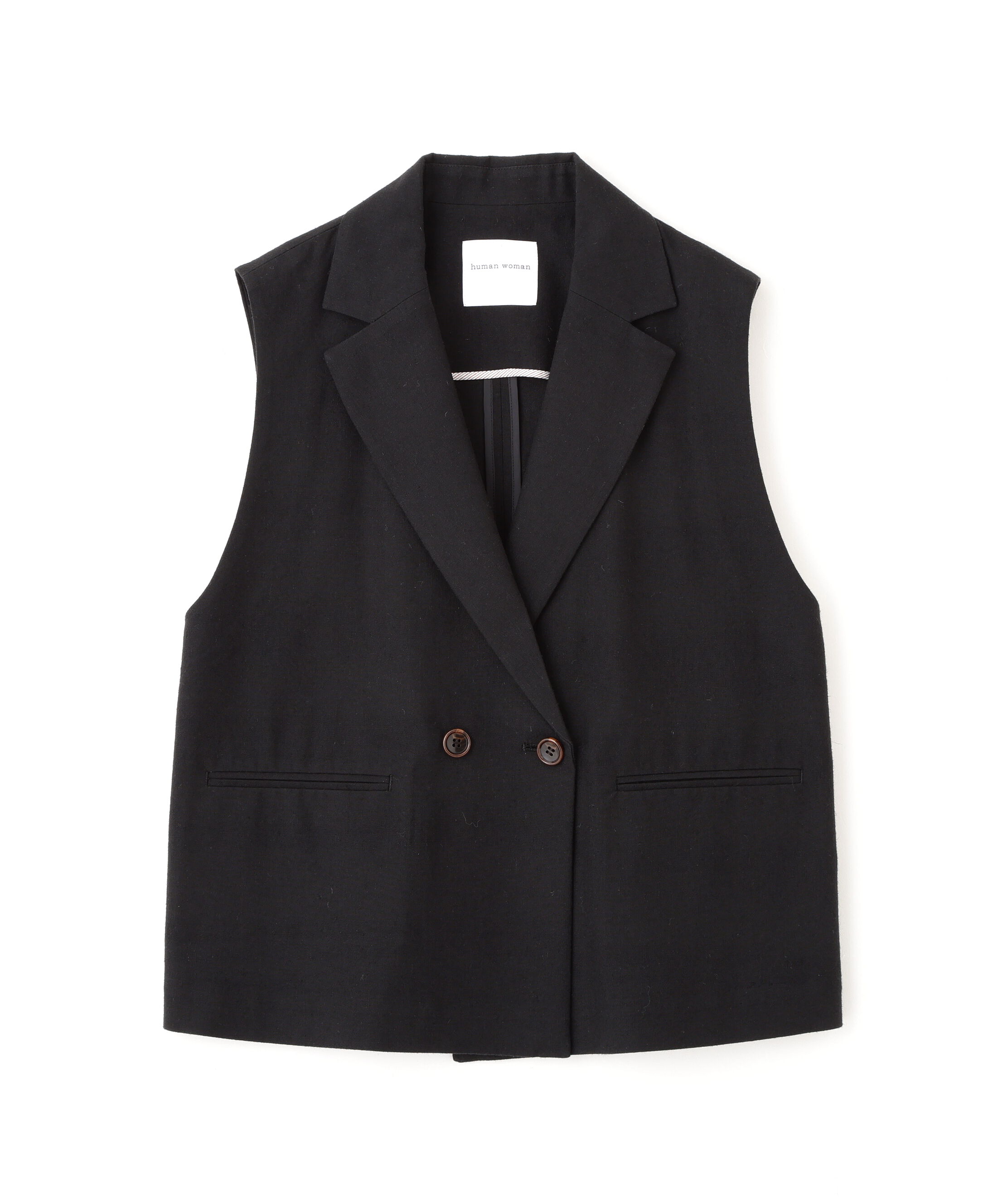  「◆《ウォッシャブル》ドライタッチリネン混ショートジレ」|ブルゾン・スタジャン|