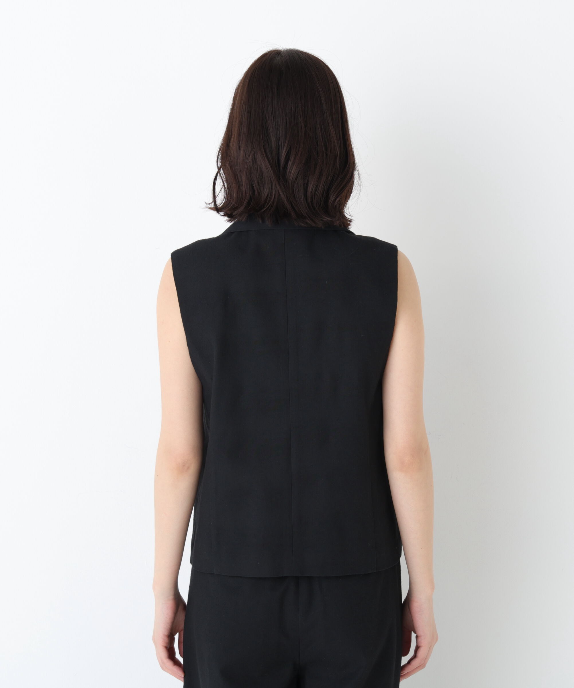  「◆《ウォッシャブル》ドライタッチリネン混ショートジレ」|ブルゾン・スタジャン|