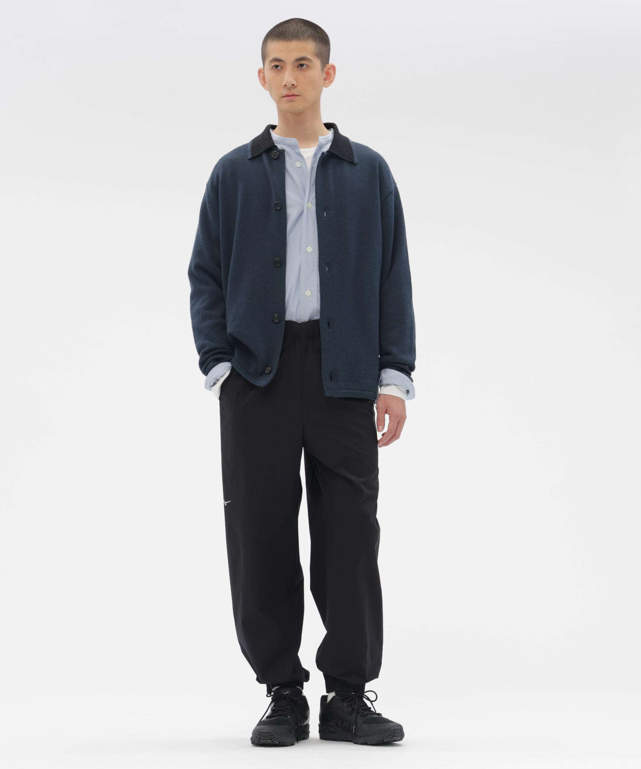 MARGARET HOWELL「STRETCH POLYESTER TROUSERS」|その他|BLACK