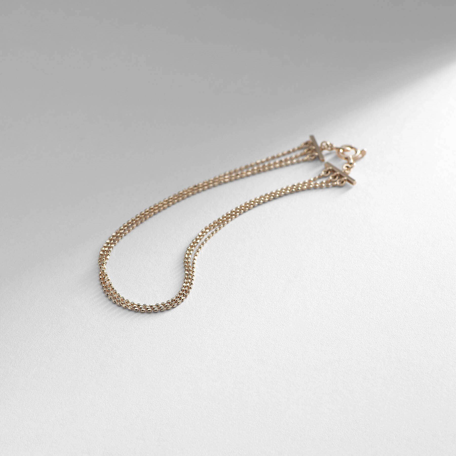 COCOSHNIK「K10カットボールチェーン3連 ブレスレット」|ブレスレット・バングル|