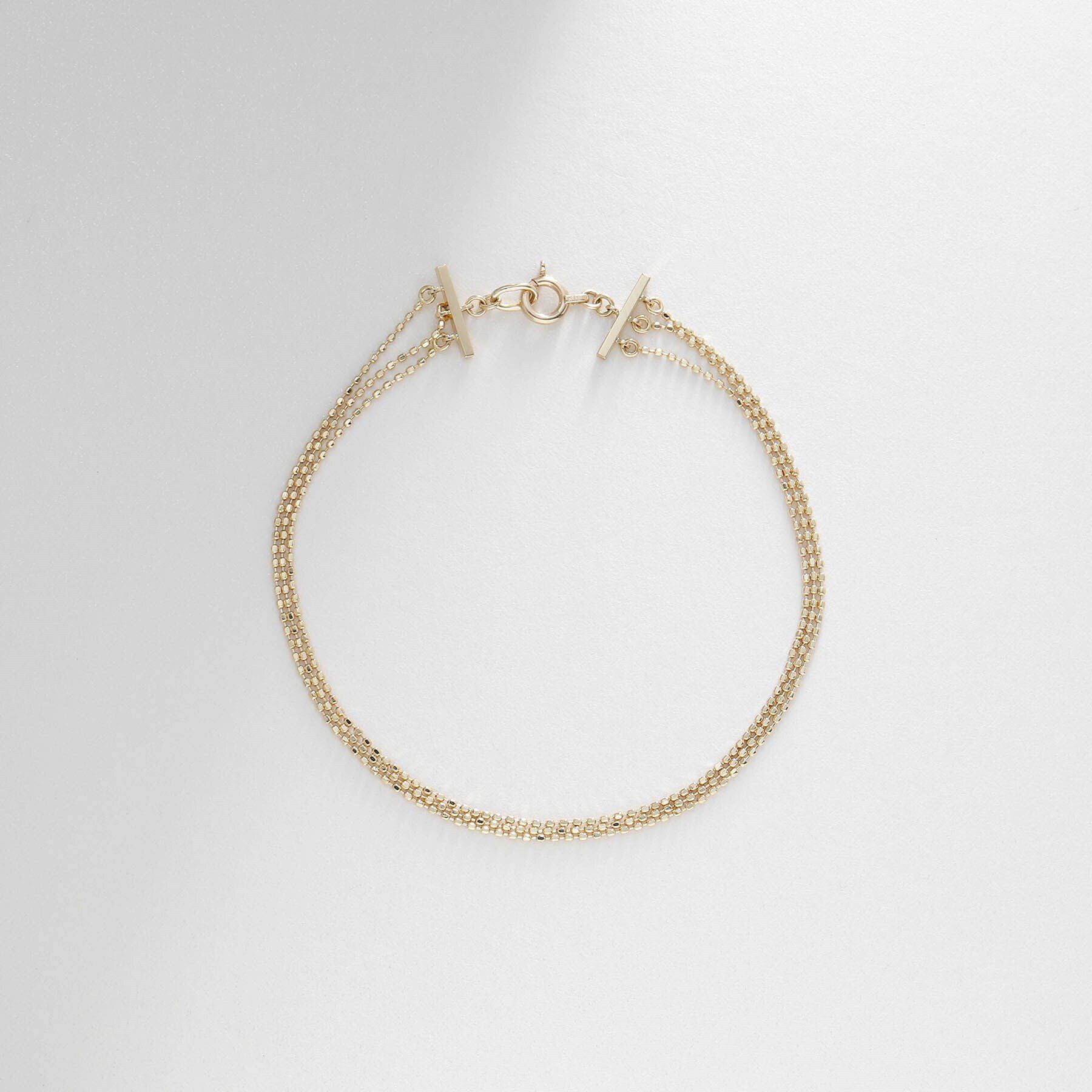 COCOSHNIK「K10カットボールチェーン3連 ブレスレット」|ブレスレット・バングル|