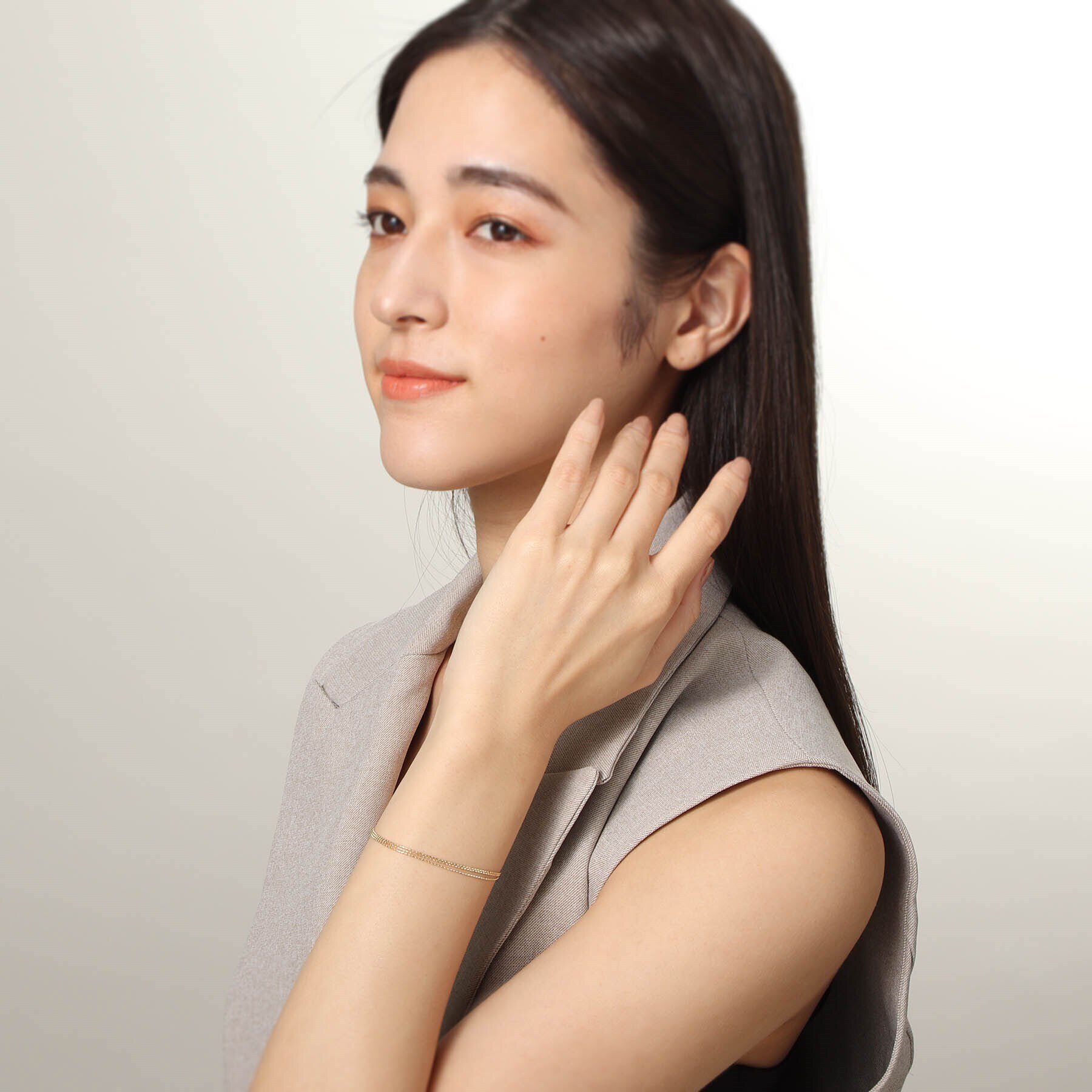 COCOSHNIK「K10カットボールチェーン3連 ブレスレット」|ブレスレット・バングル|