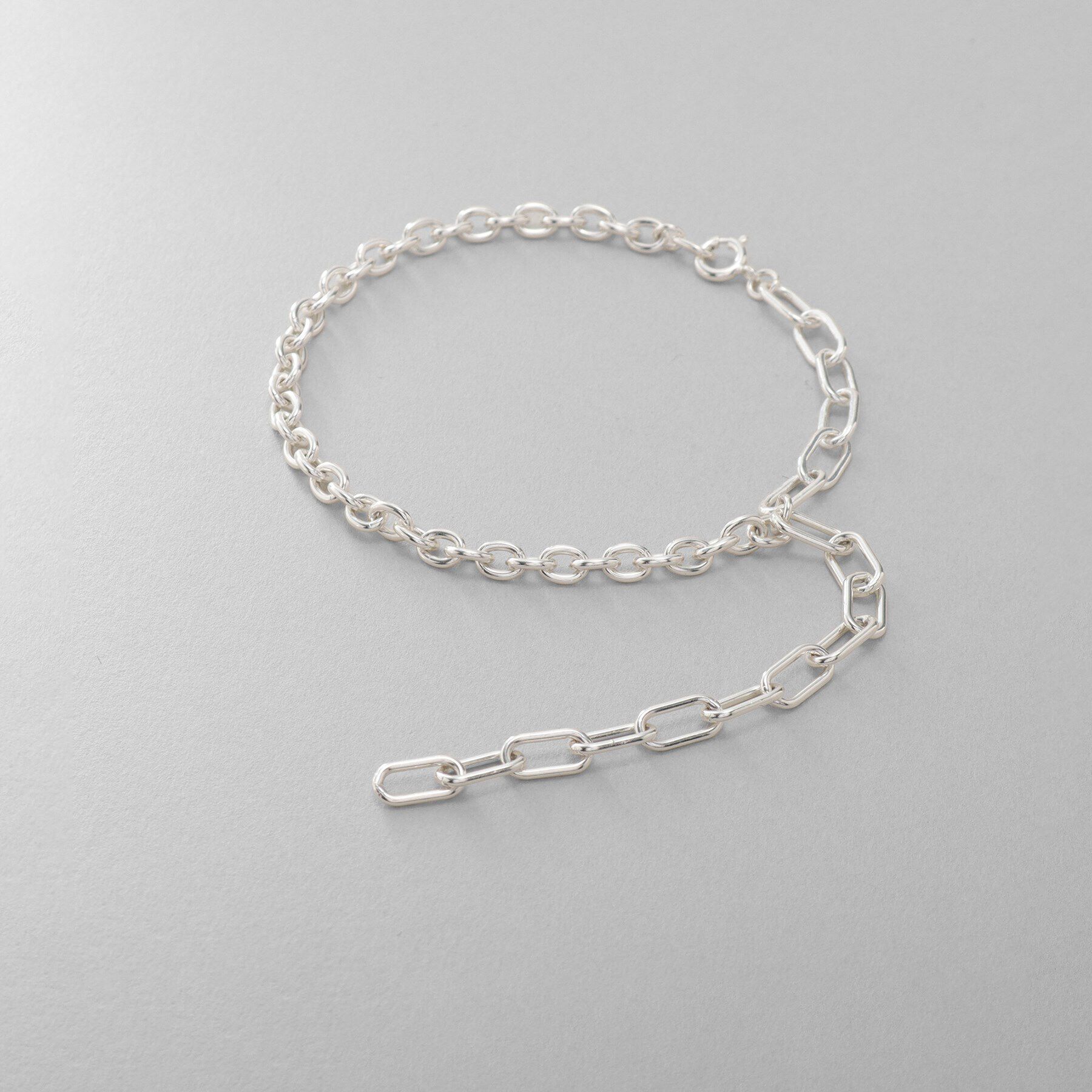 COCOSHNIK ONKITSCH「シルバー ハンギングミックスケーブルチェーン ブレスレット」|ブレスレット・バングル|