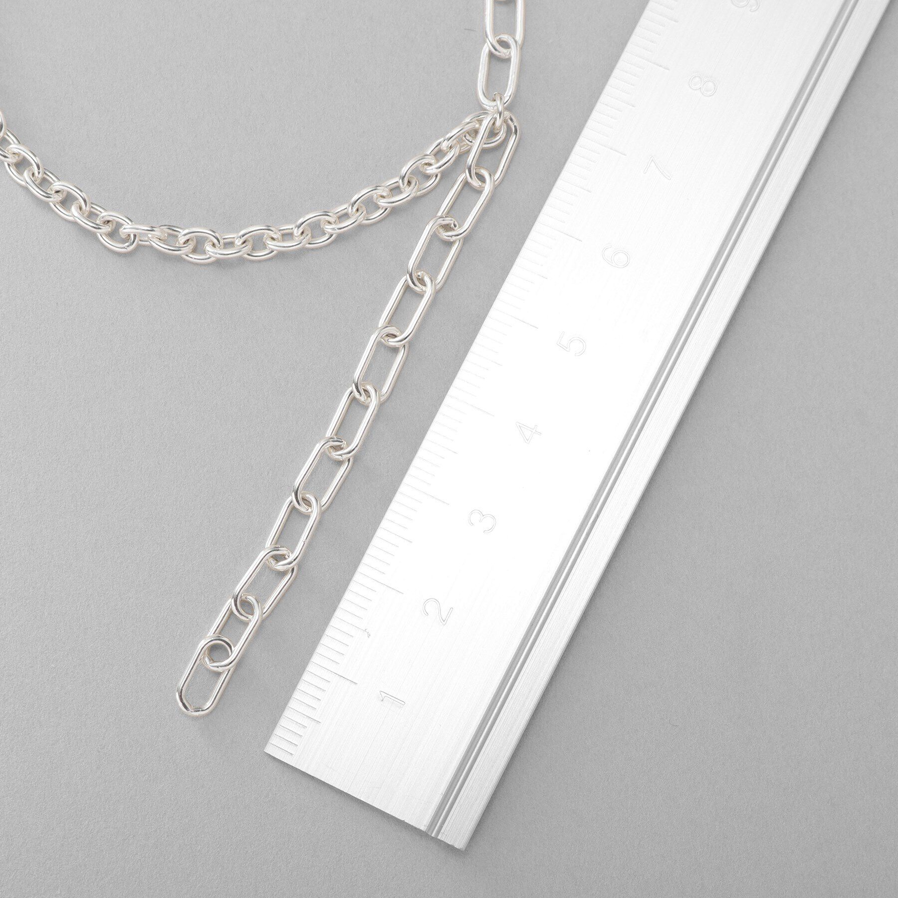 COCOSHNIK ONKITSCH「シルバー ハンギングミックスケーブルチェーン ブレスレット」|ブレスレット・バングル|