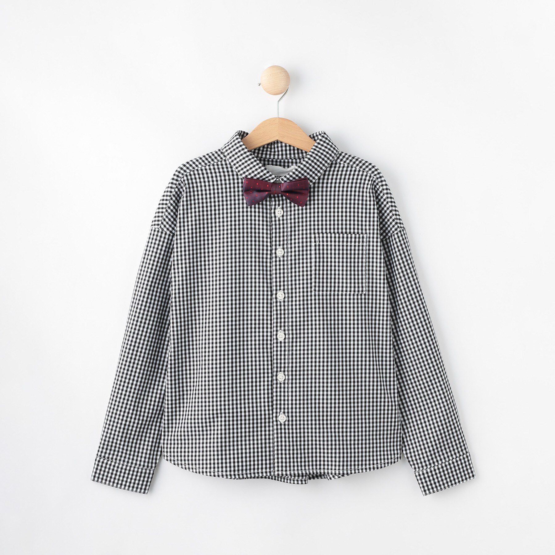 SHOO･LA･RUE「【100-140cm/プチセレ】蝶ネクタイ付きシャツ」|シャツ・ブラウス|ブラック(219)